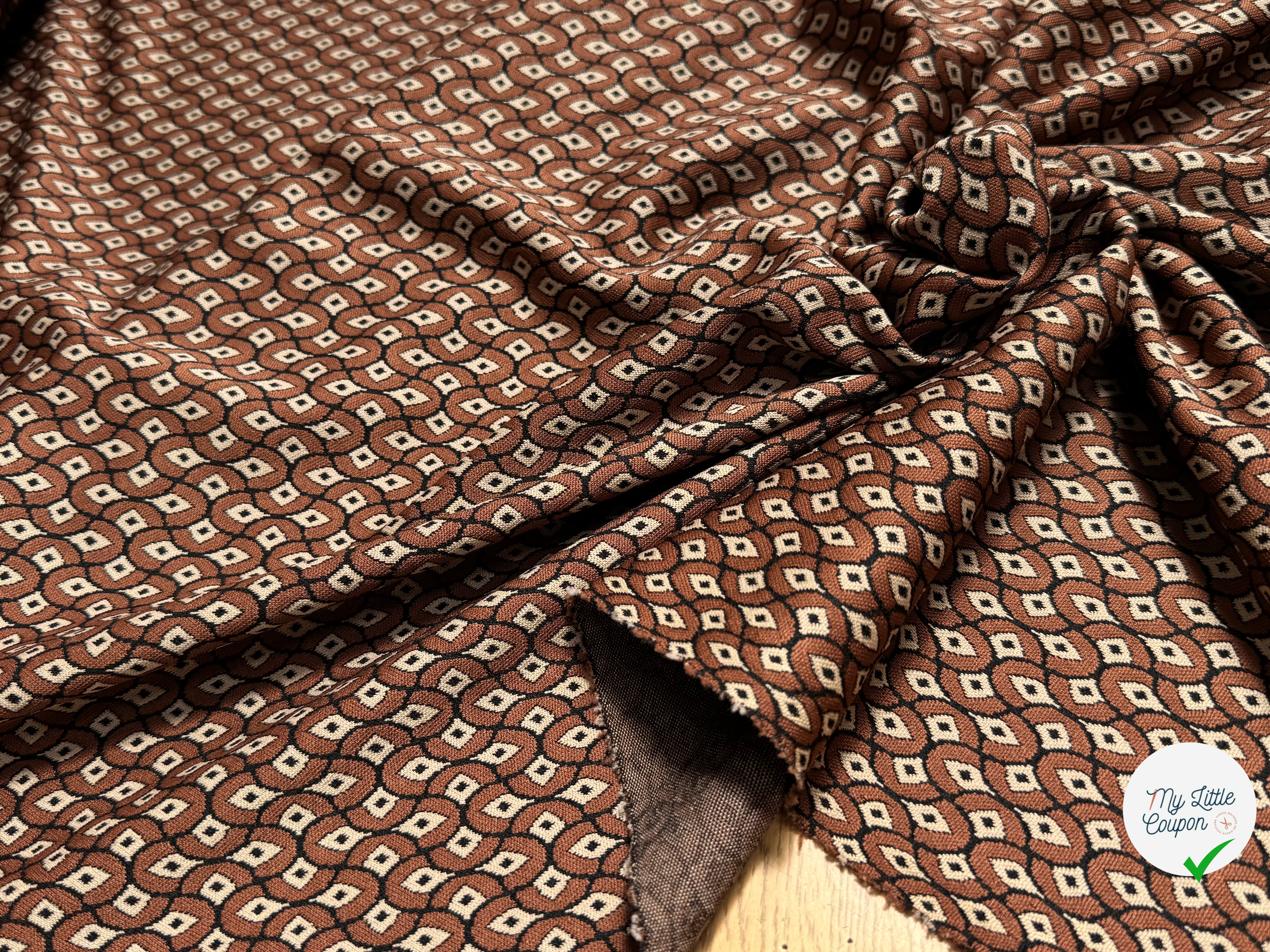 MAILLE LOURDE MOTIFS GÉOMETRIQUES CHOCO MARRON - My Little Coupon