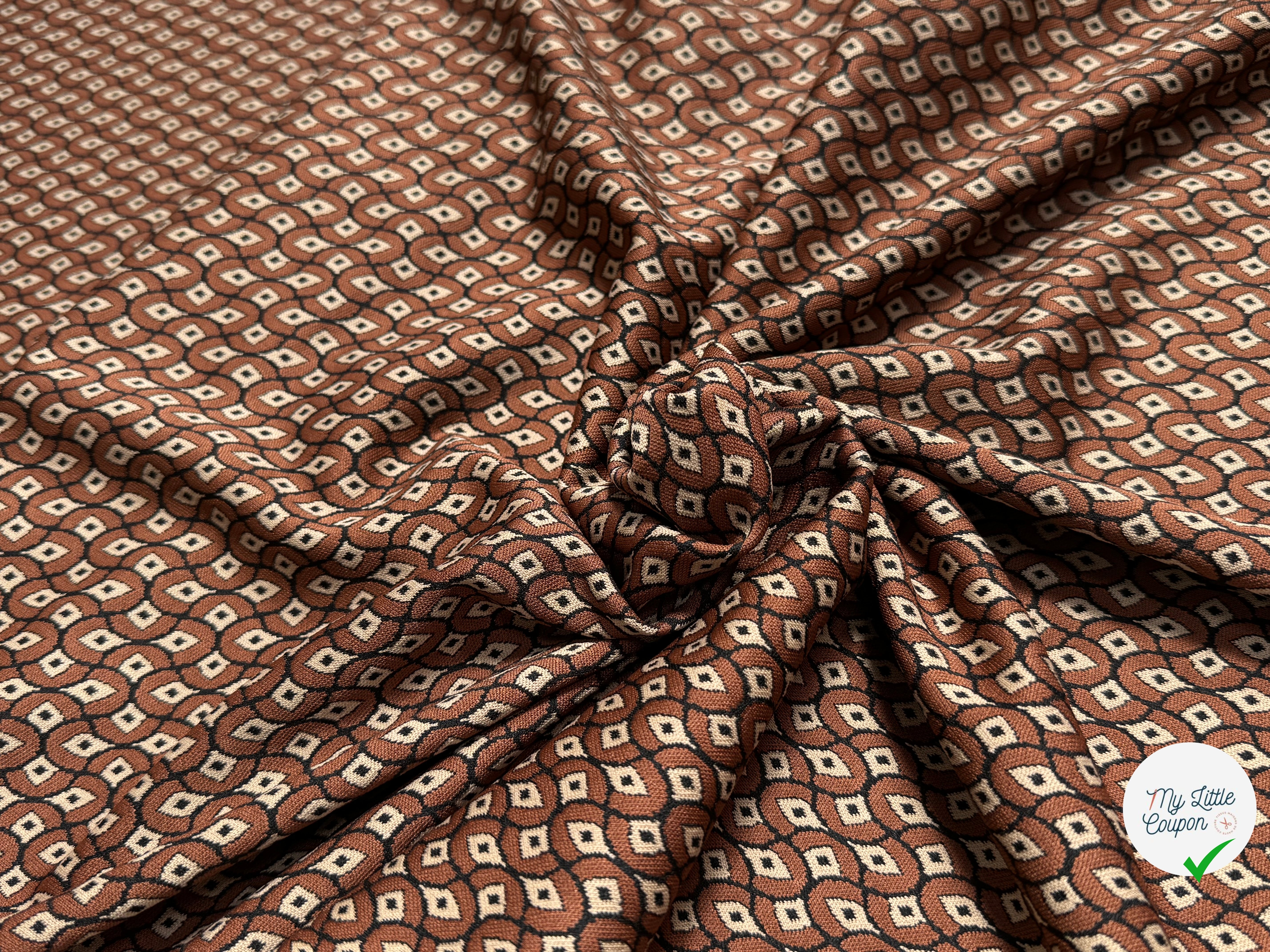 MAILLE LOURDE MOTIFS GÉOMETRIQUES CHOCO MARRON - My Little Coupon
