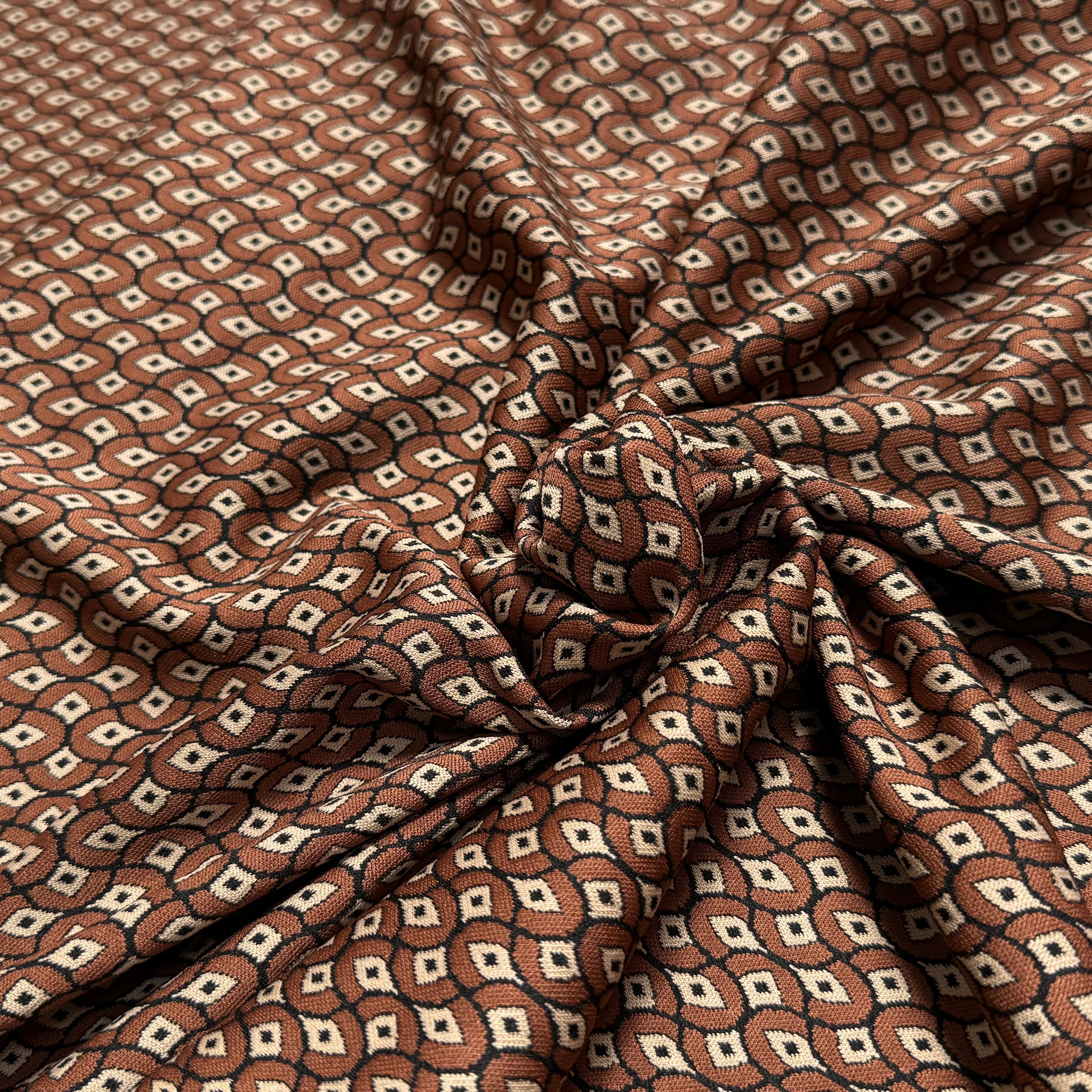 MAILLE LOURDE MOTIFS GÉOMETRIQUES CHOCO MARRON - My Little Coupon