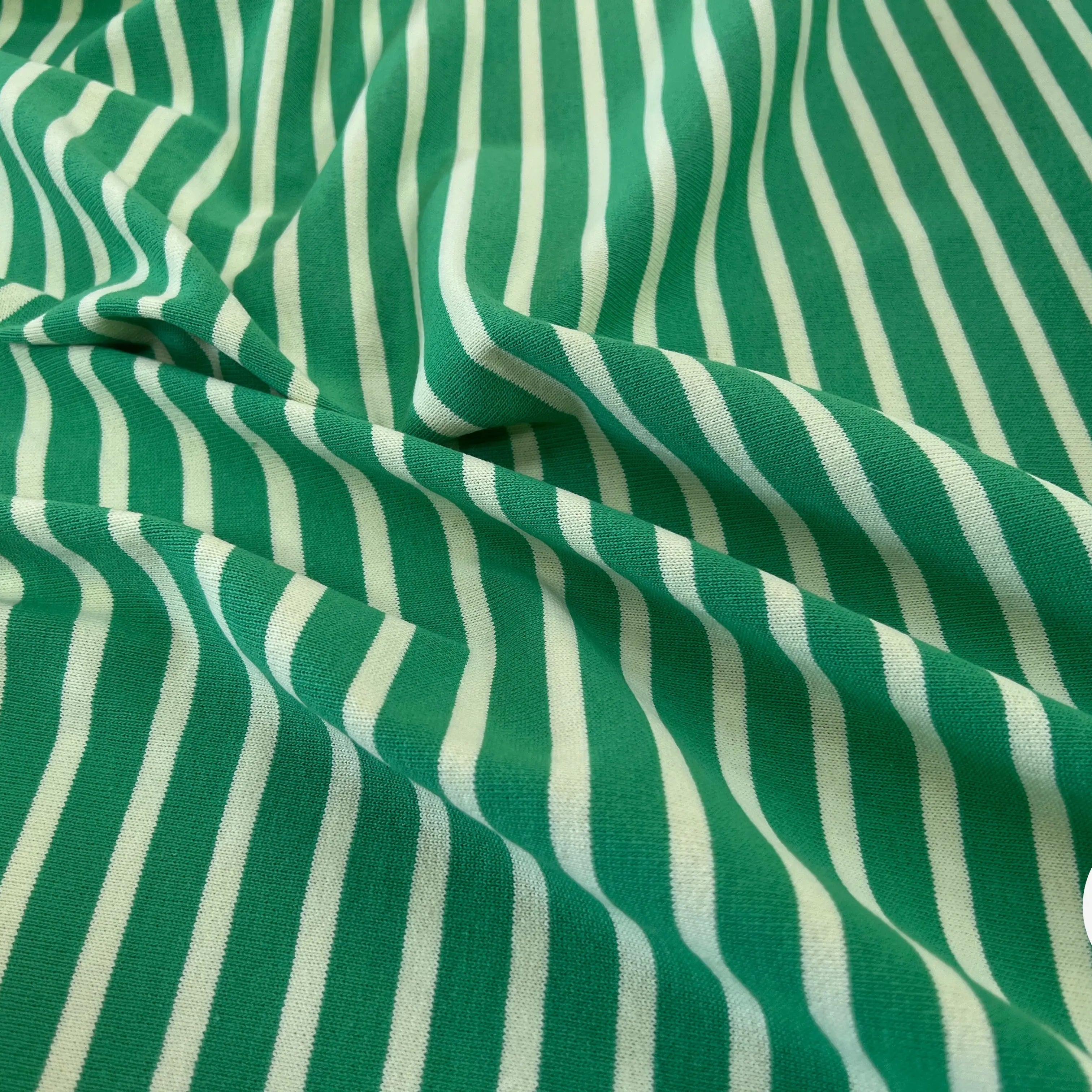 MAILLE LOURDE RAYURES CREME FOND VERT - My Little Coupon