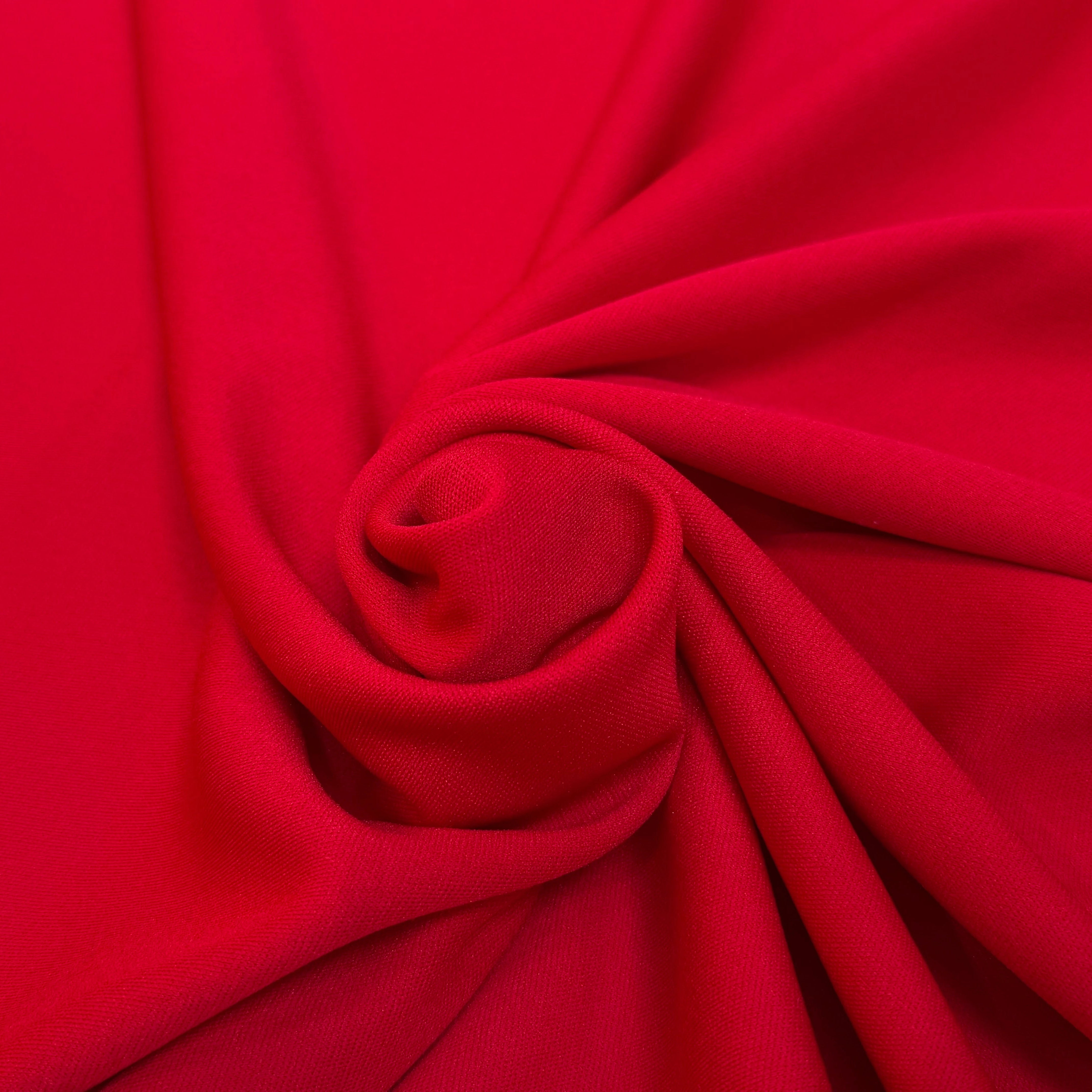 MAILLE LOURDE STRETCH ROUGE LÉGÈREMENT CREPÉE - My Little Coupon