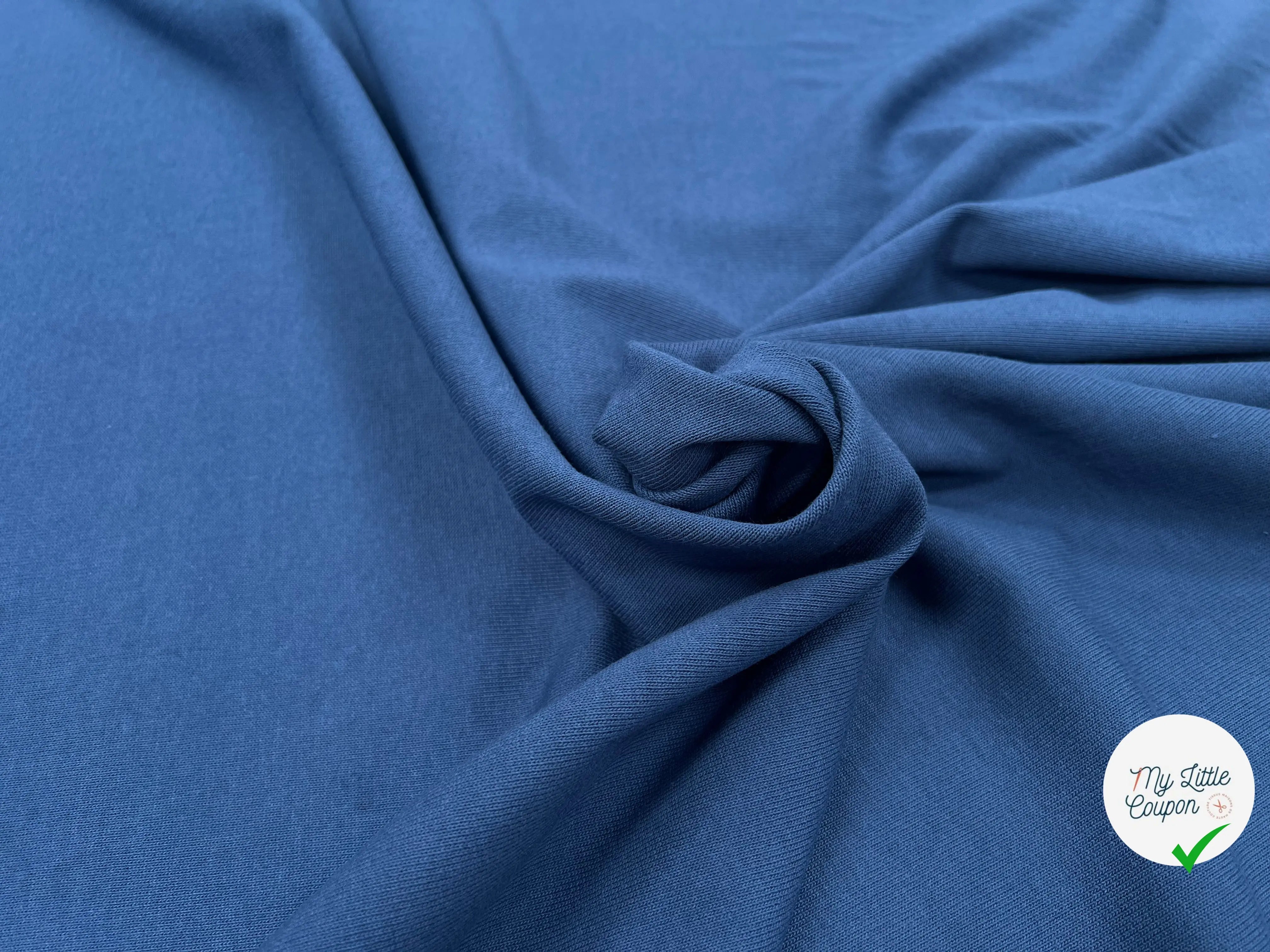 MAILLE LOURDE UNIE BLEU MADE IN FRANCE - My Little Coupon