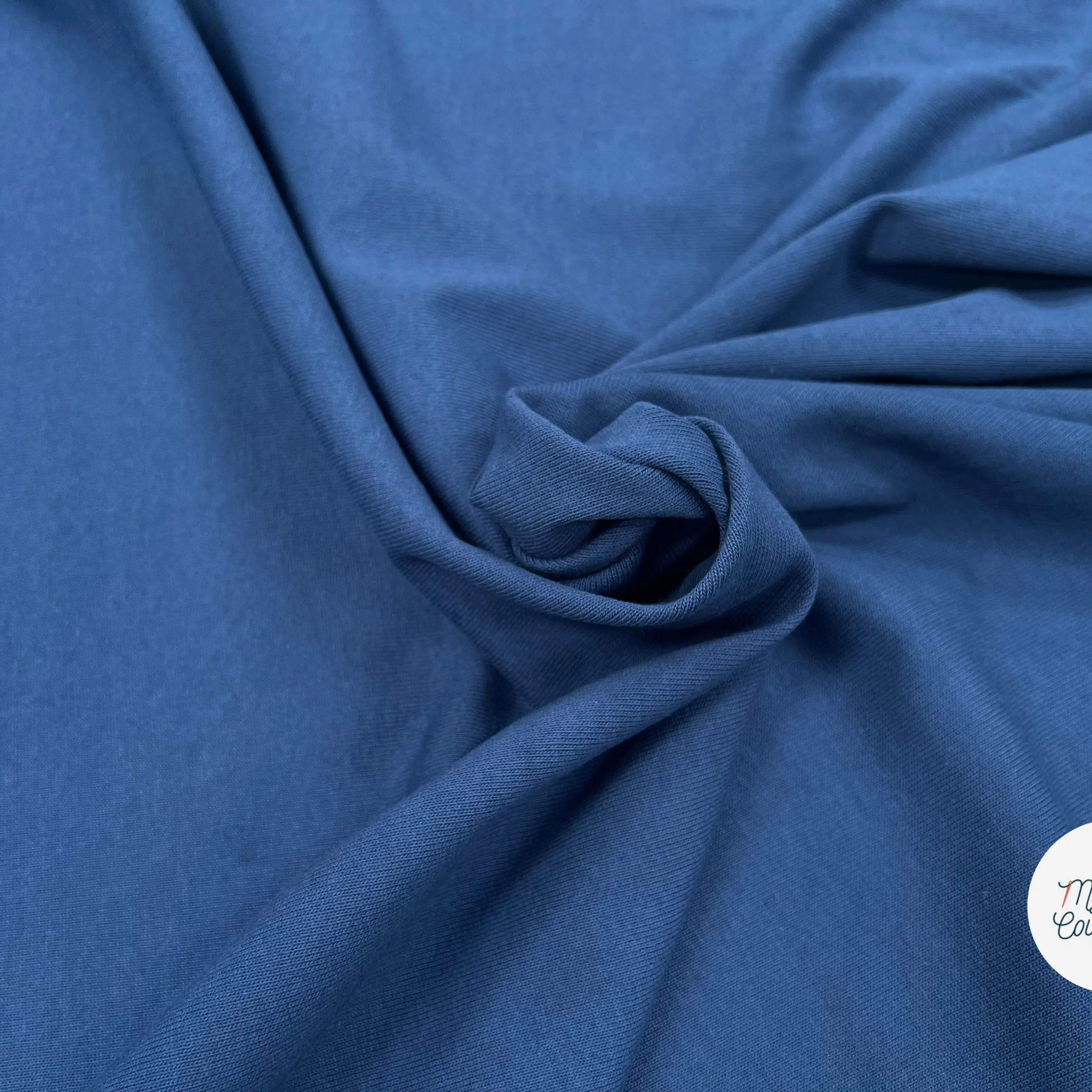 MAILLE LOURDE UNIE BLEU MADE IN FRANCE - My Little Coupon