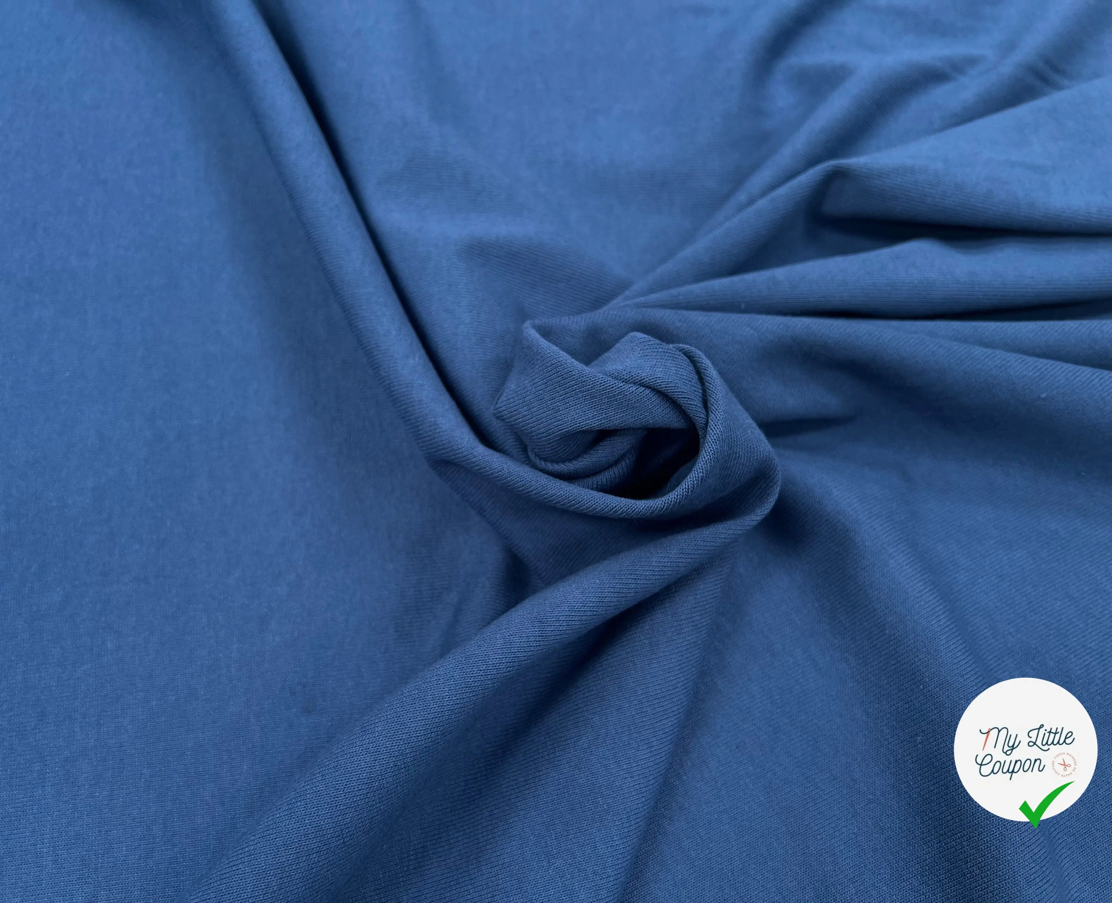 MAILLE LOURDE UNIE BLEU MADE IN FRANCE - My Little Coupon