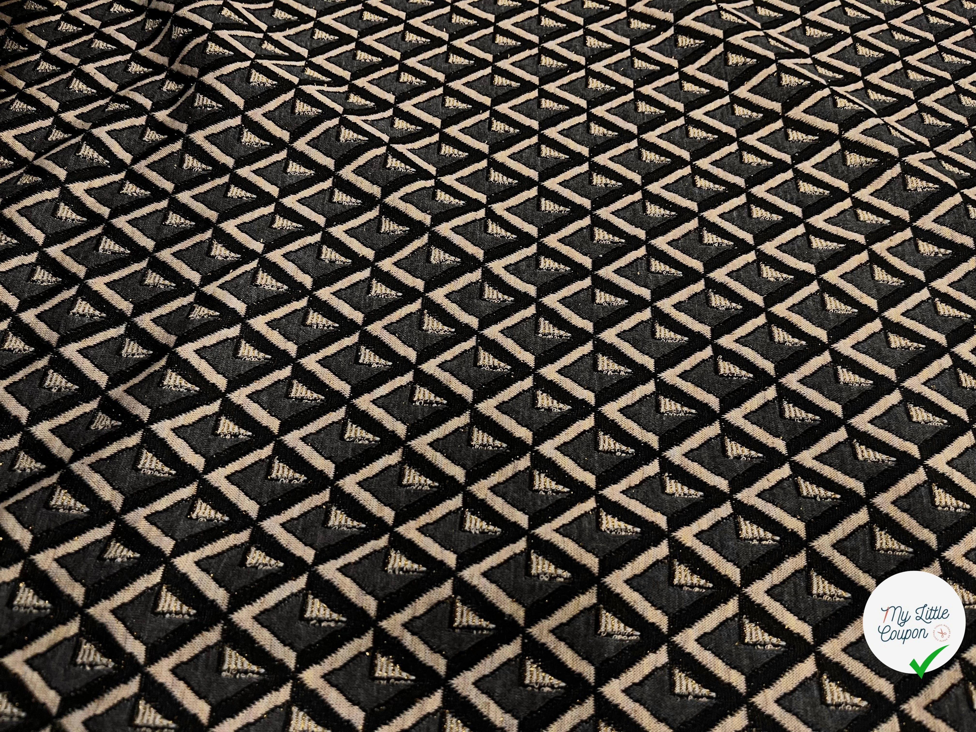 MAILLE MILANO 24% VISCOSE FIL OR MOTIF GÉOMETRIQUE - My Little Coupon