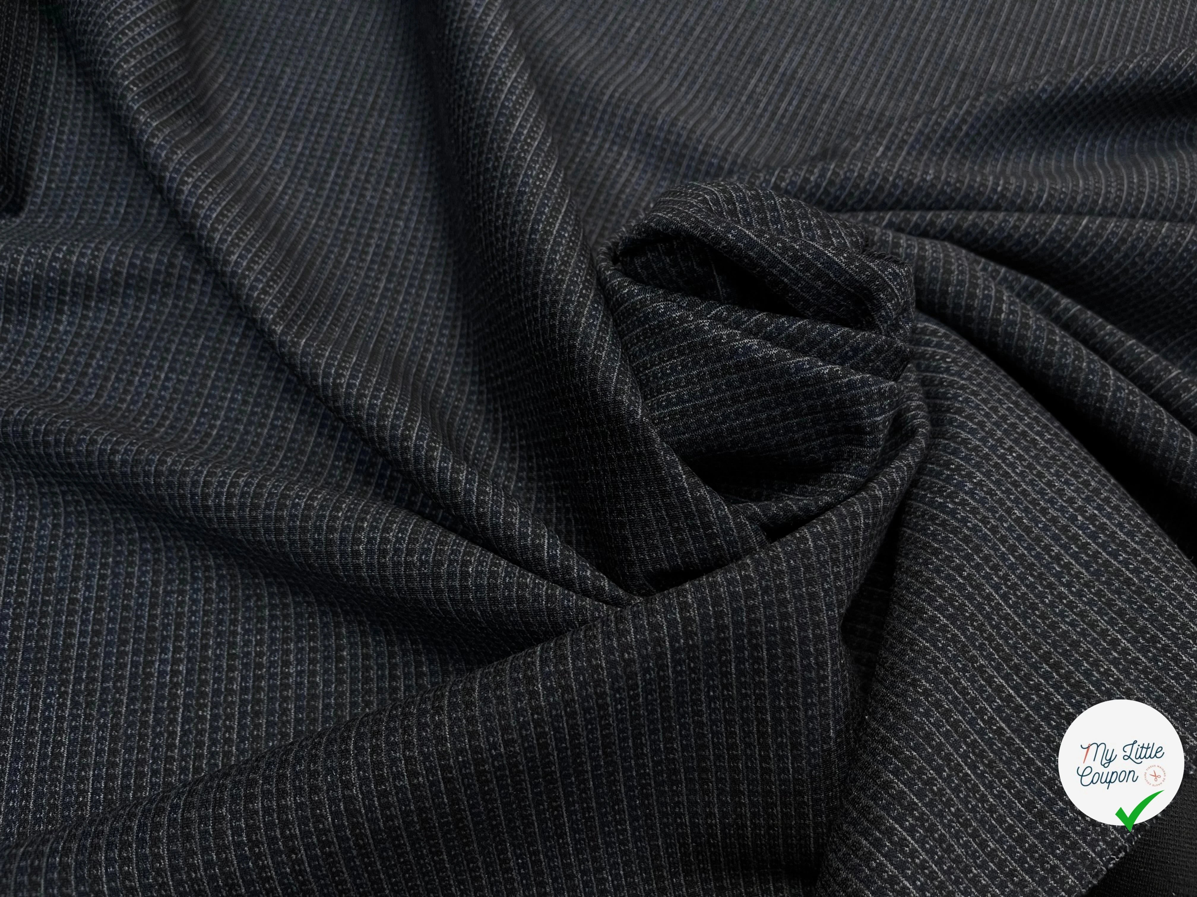 MAILLE MILANO À RAYURES NOIR&BLEU - My Little Coupon