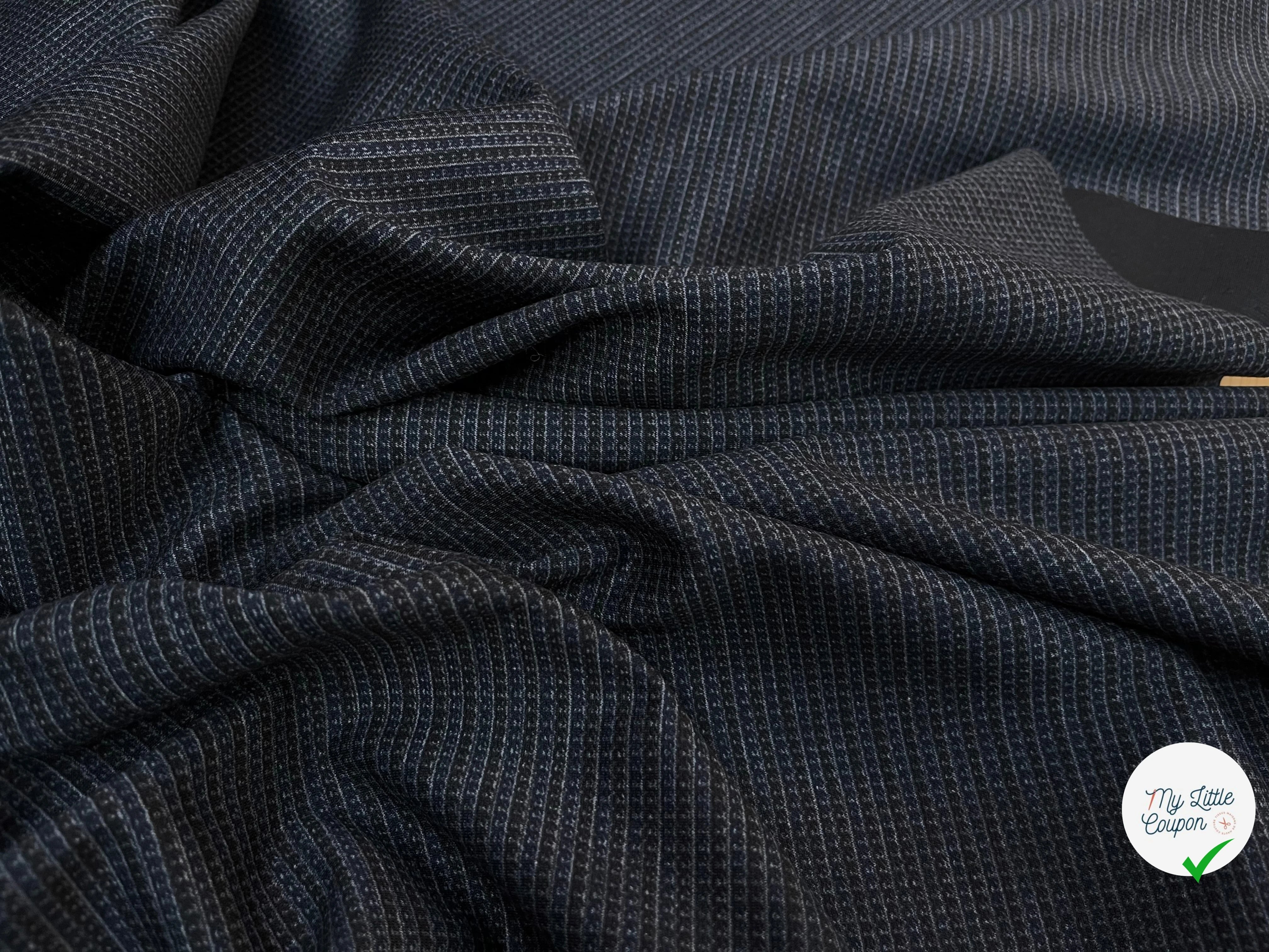 MAILLE MILANO À RAYURES NOIR&BLEU - My Little Coupon