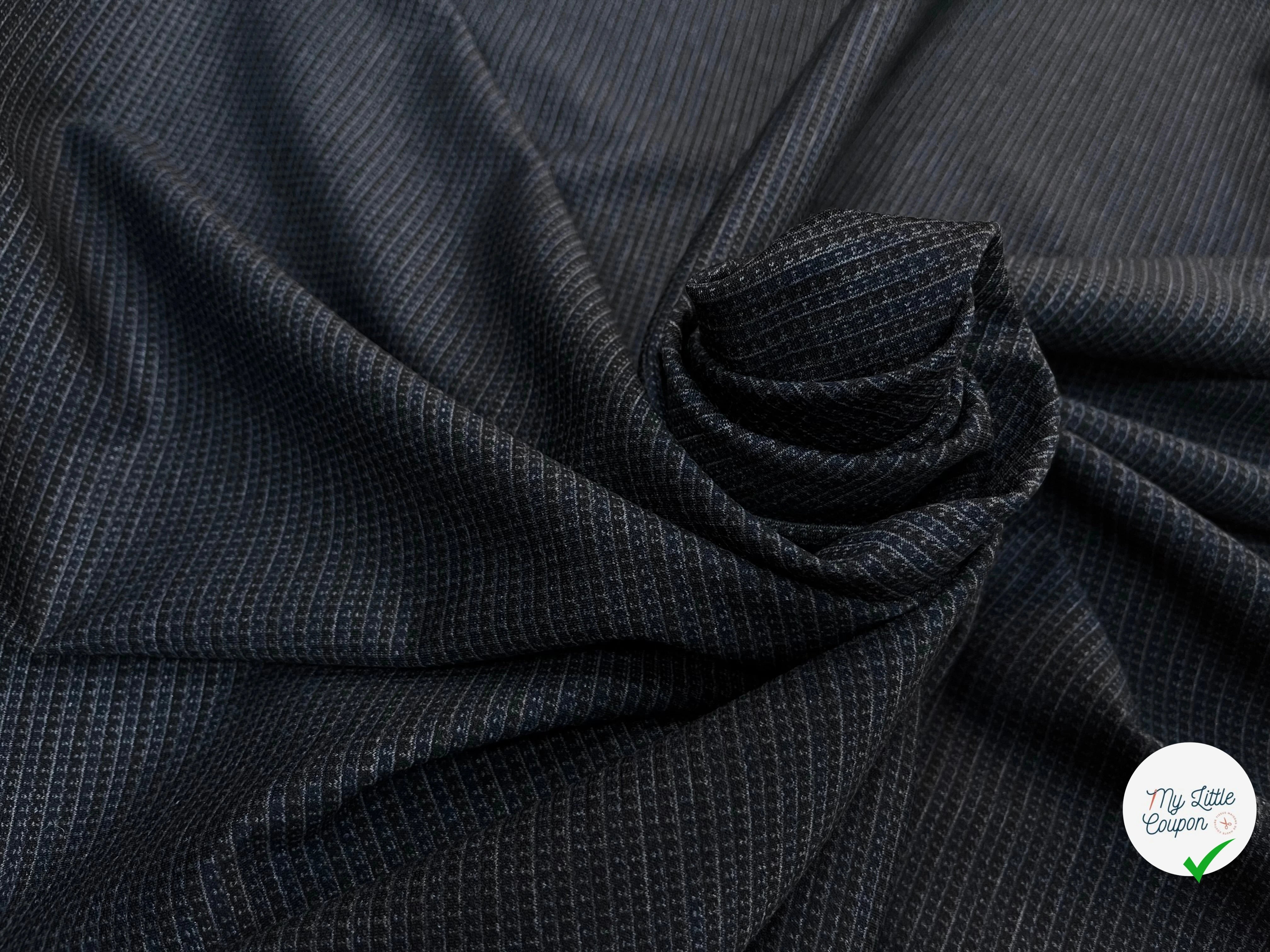 MAILLE MILANO À RAYURES NOIR&BLEU - My Little Coupon