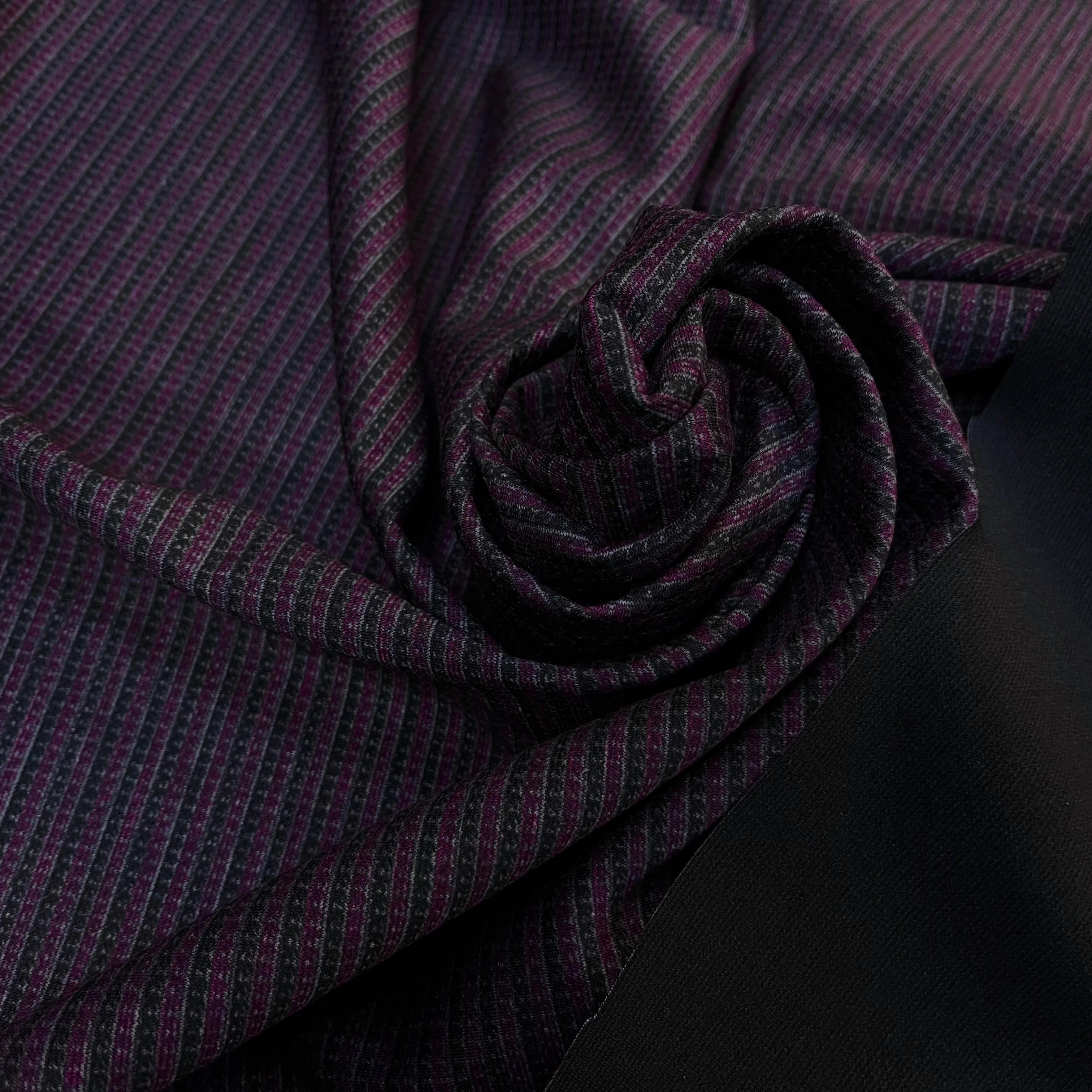 MAILLE MILANO À RAYURES NOIR&VIOLET - My Little Coupon