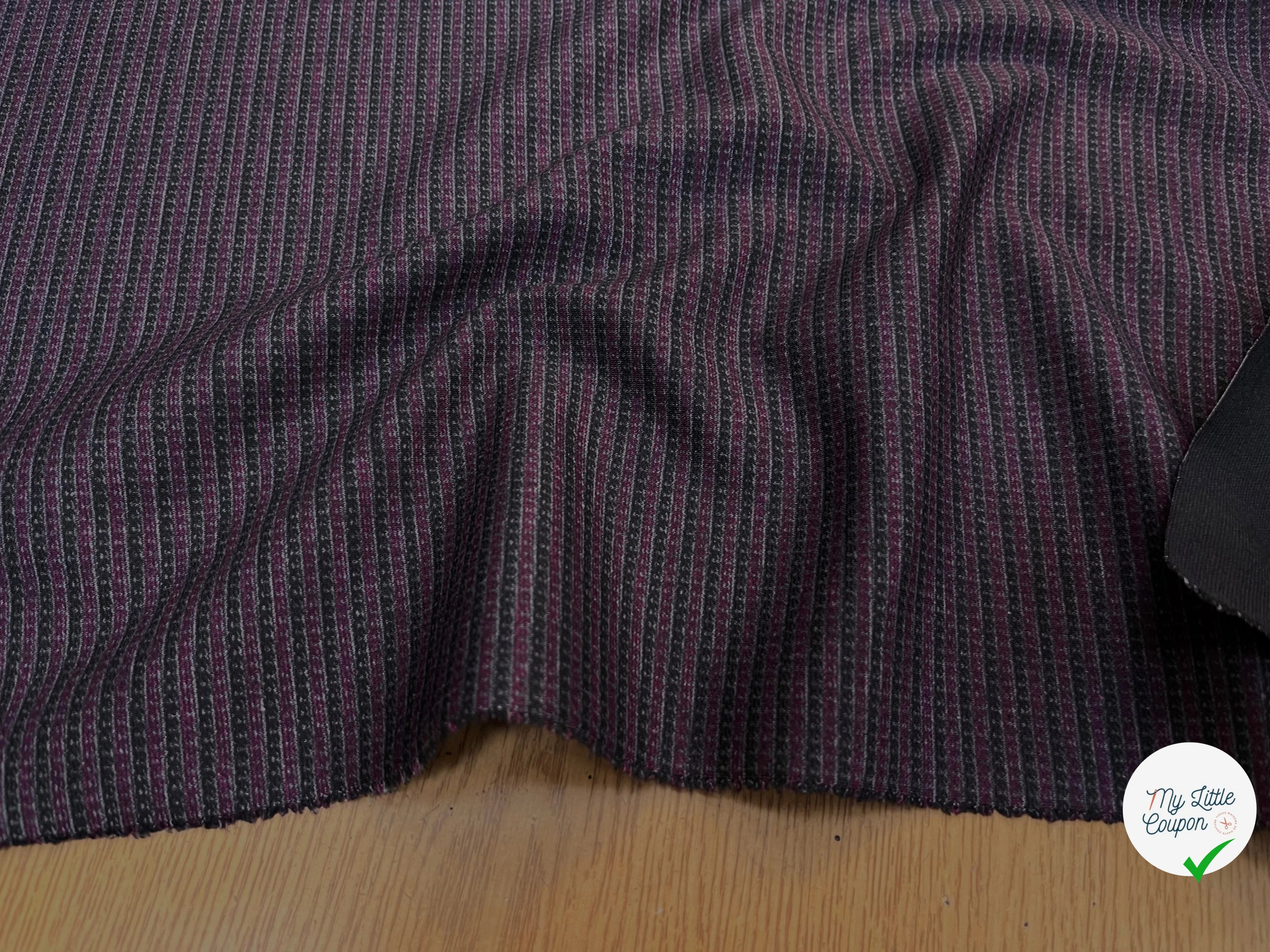 MAILLE MILANO À RAYURES NOIR&VIOLET - My Little Coupon