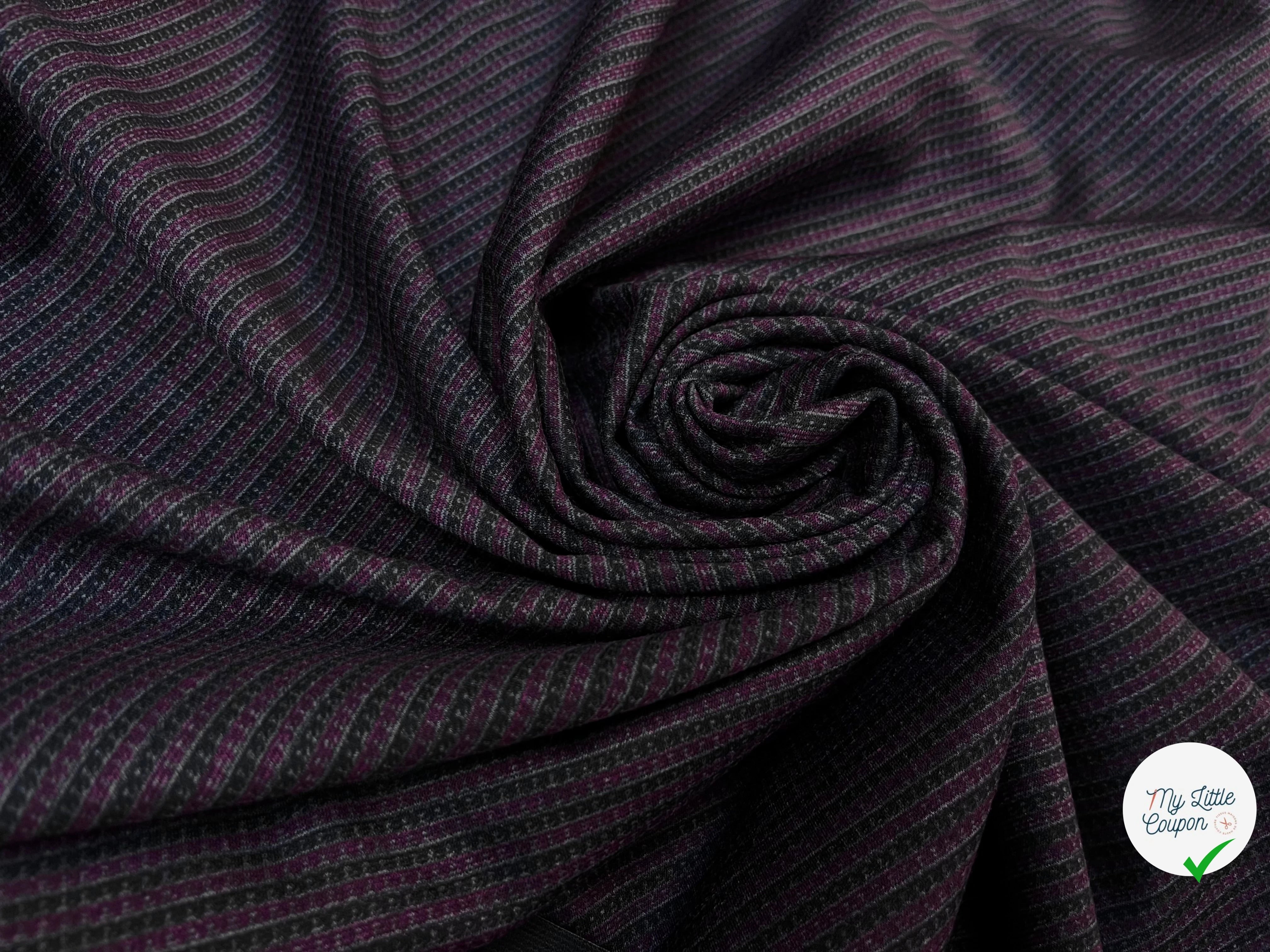 MAILLE MILANO À RAYURES NOIR&VIOLET - My Little Coupon