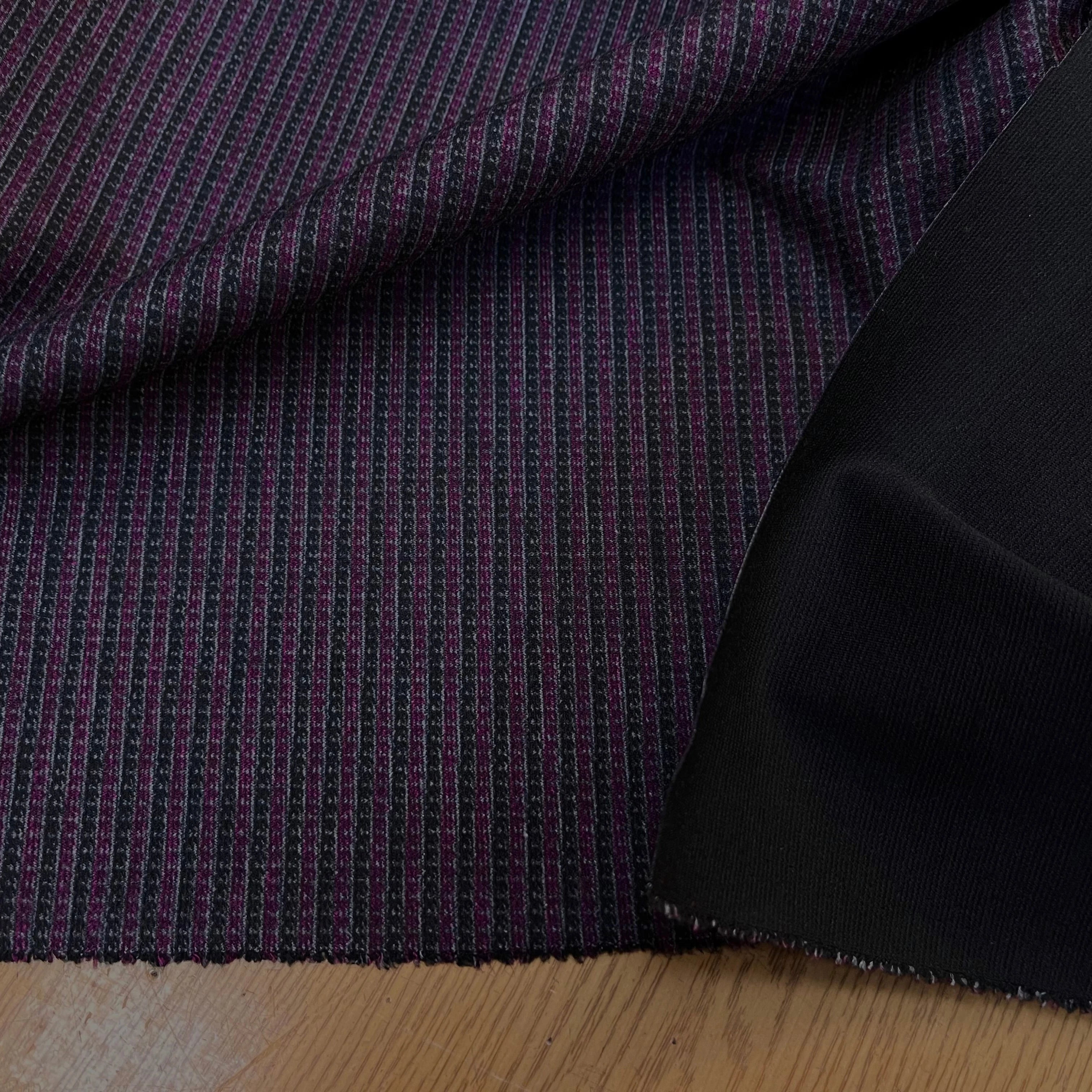 MAILLE MILANO À RAYURES NOIR&VIOLET - My Little Coupon