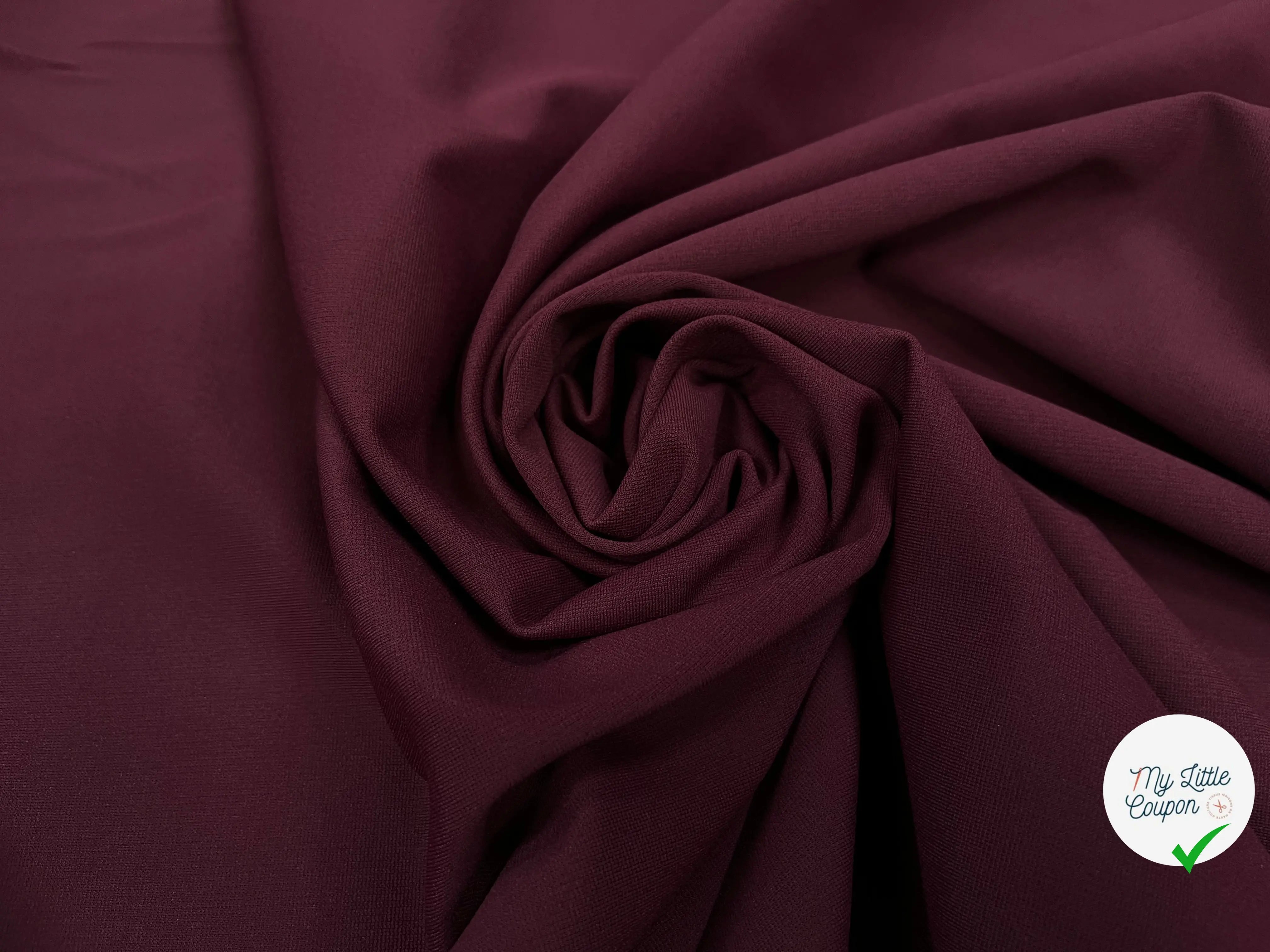 MAILLE MILANO BI STRETCH TECNICO BORDEAUX 10% ELASTHANNE - My Little Coupon