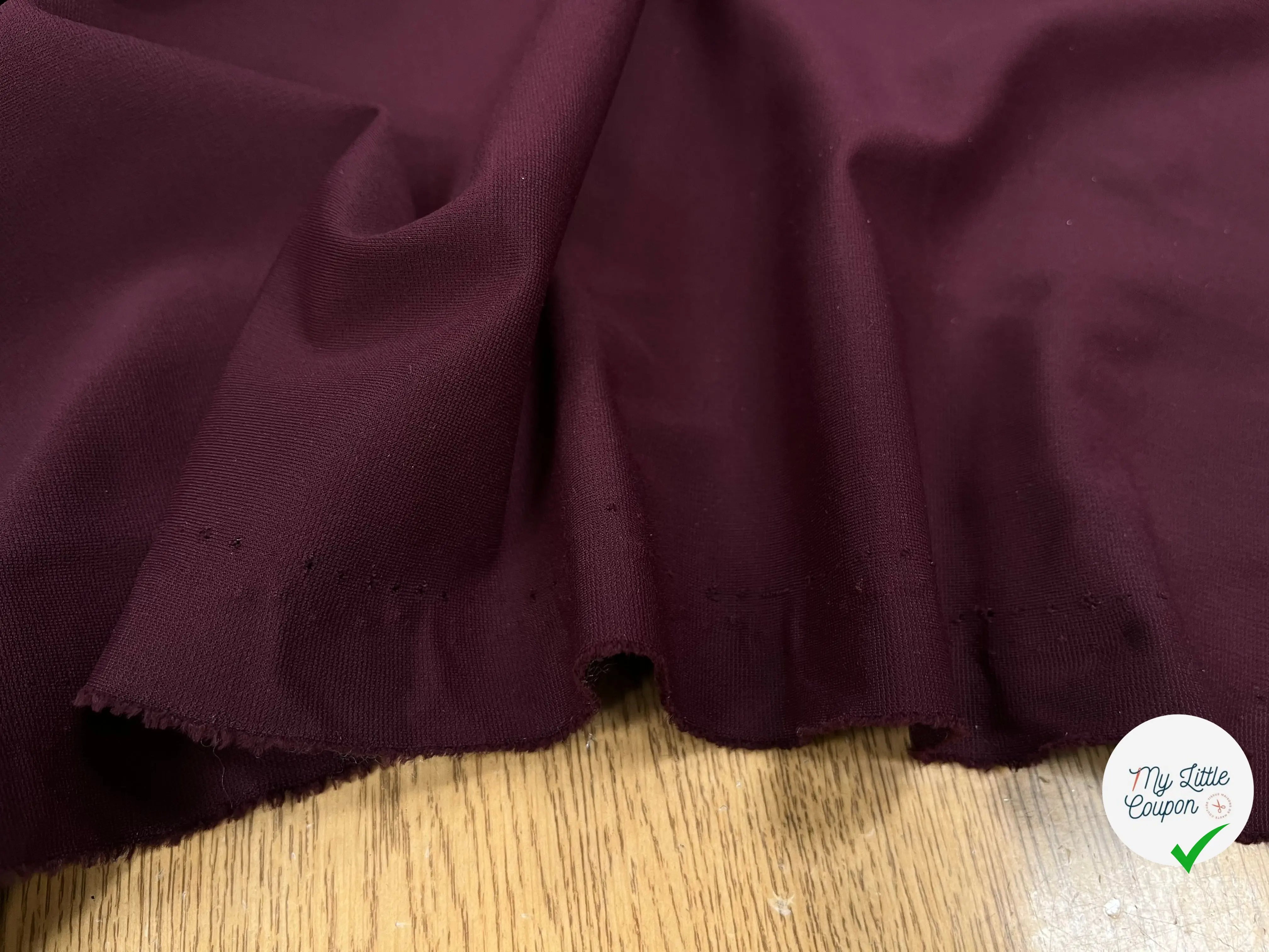 MAILLE MILANO BI STRETCH TECNICO BORDEAUX 10% ELASTHANNE - My Little Coupon