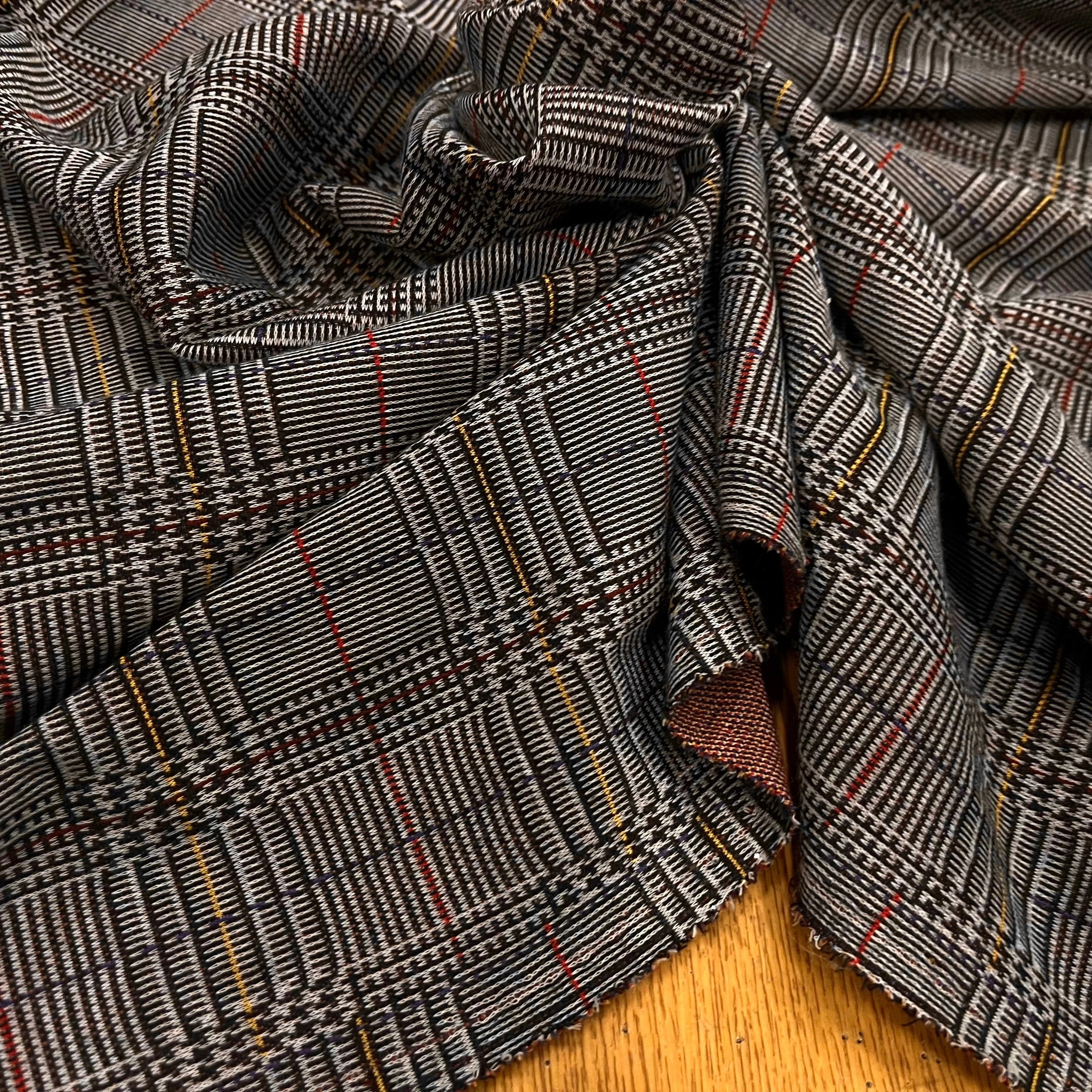 MAILLE MILANO PRINCE DE GALLE AVEC FILS MULTICOLORES STRETCH - My Little Coupon