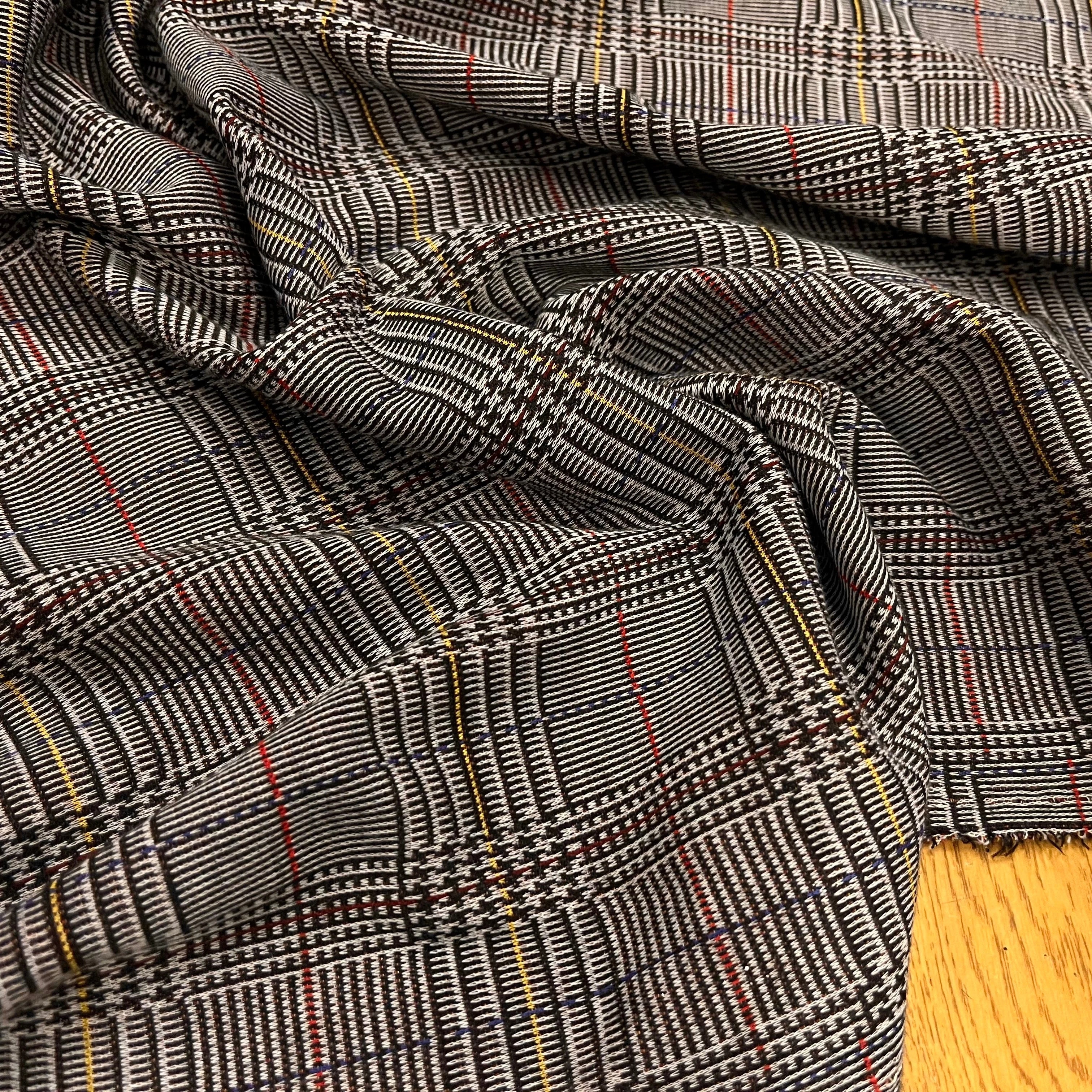 MAILLE MILANO PRINCE DE GALLE AVEC FILS MULTICOLORES STRETCH - My Little Coupon