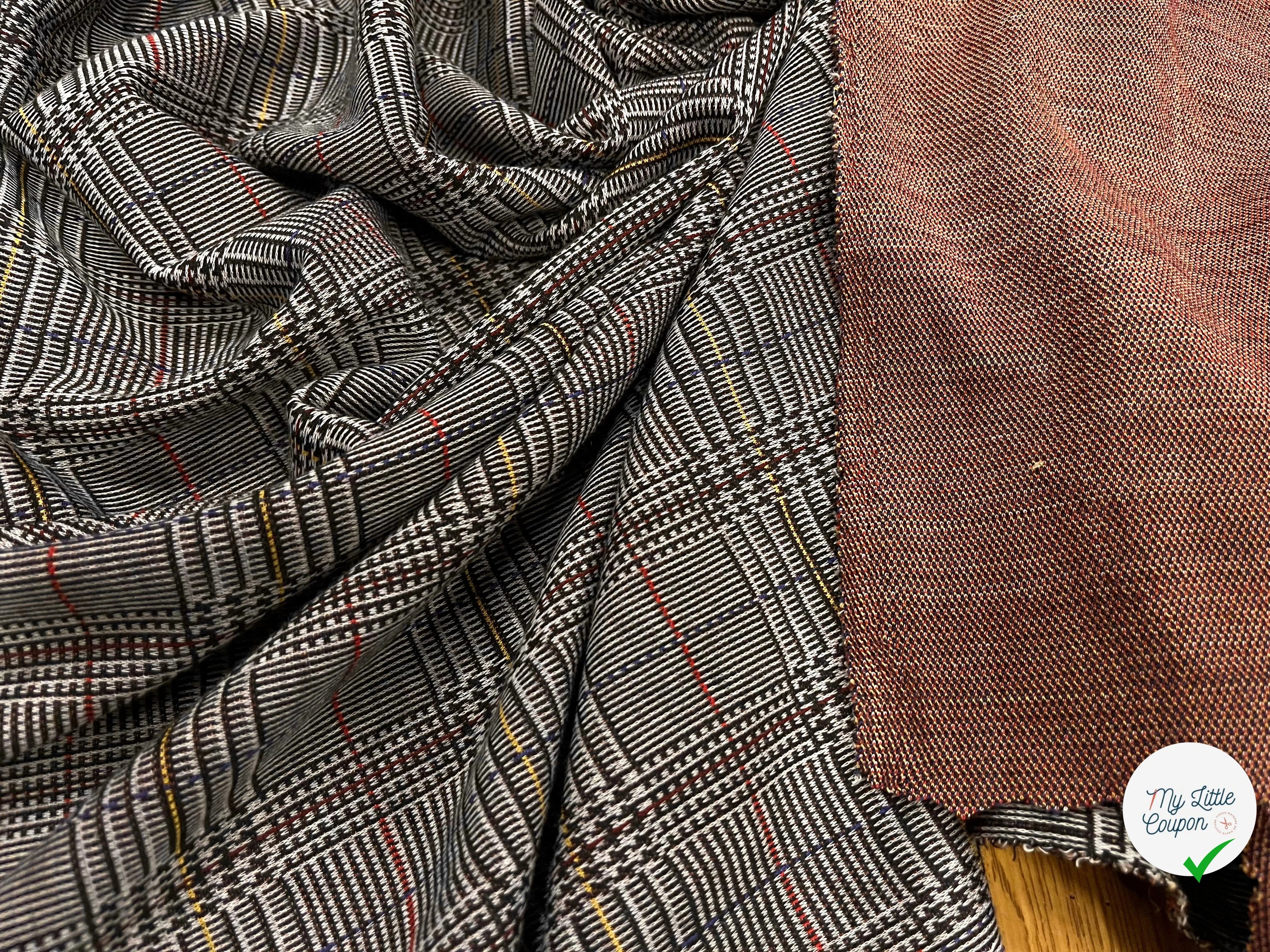 MAILLE MILANO PRINCE DE GALLE AVEC FILS MULTICOLORES STRETCH - My Little Coupon