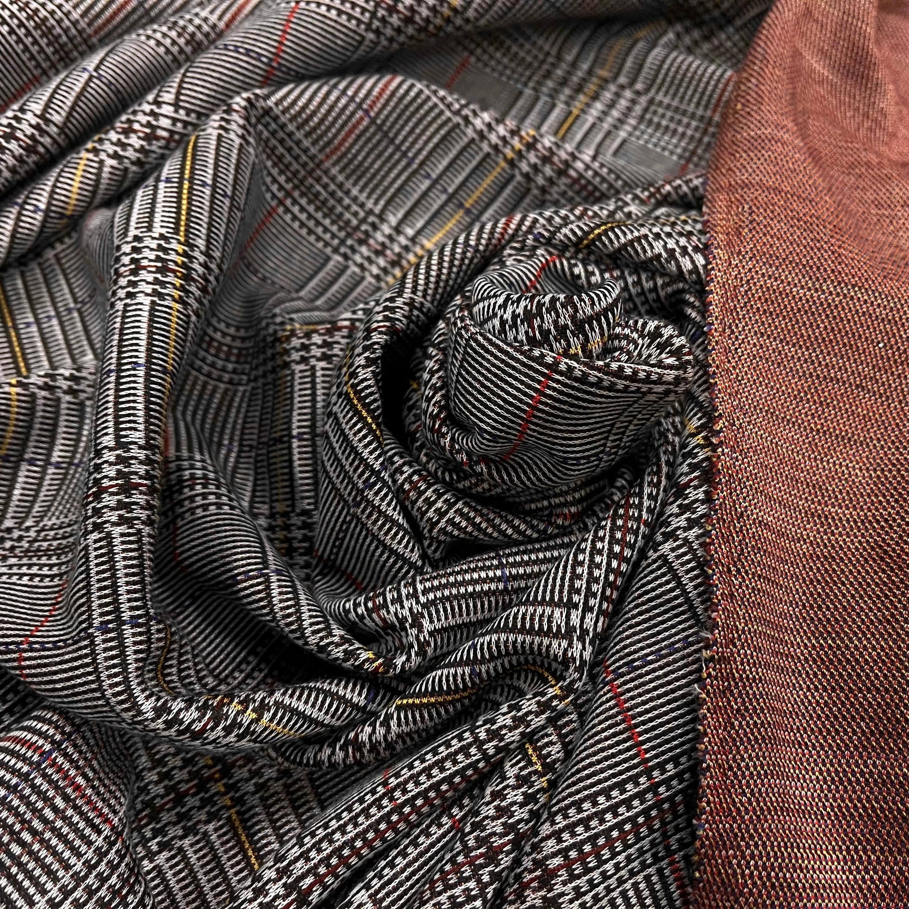 MAILLE MILANO PRINCE DE GALLE AVEC FILS MULTICOLORES STRETCH - My Little Coupon