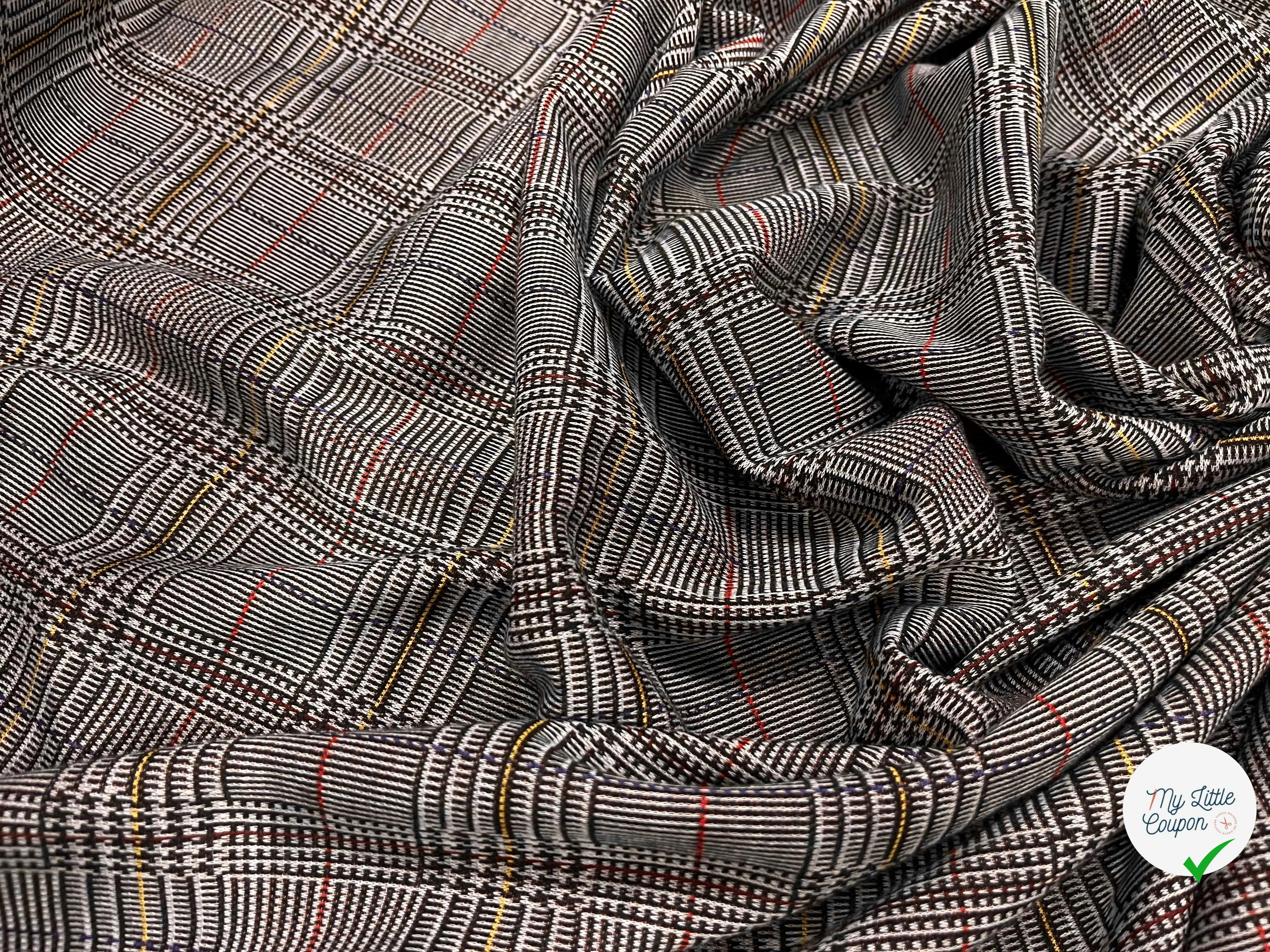 MAILLE MILANO PRINCE DE GALLE AVEC FILS MULTICOLORES STRETCH - My Little Coupon