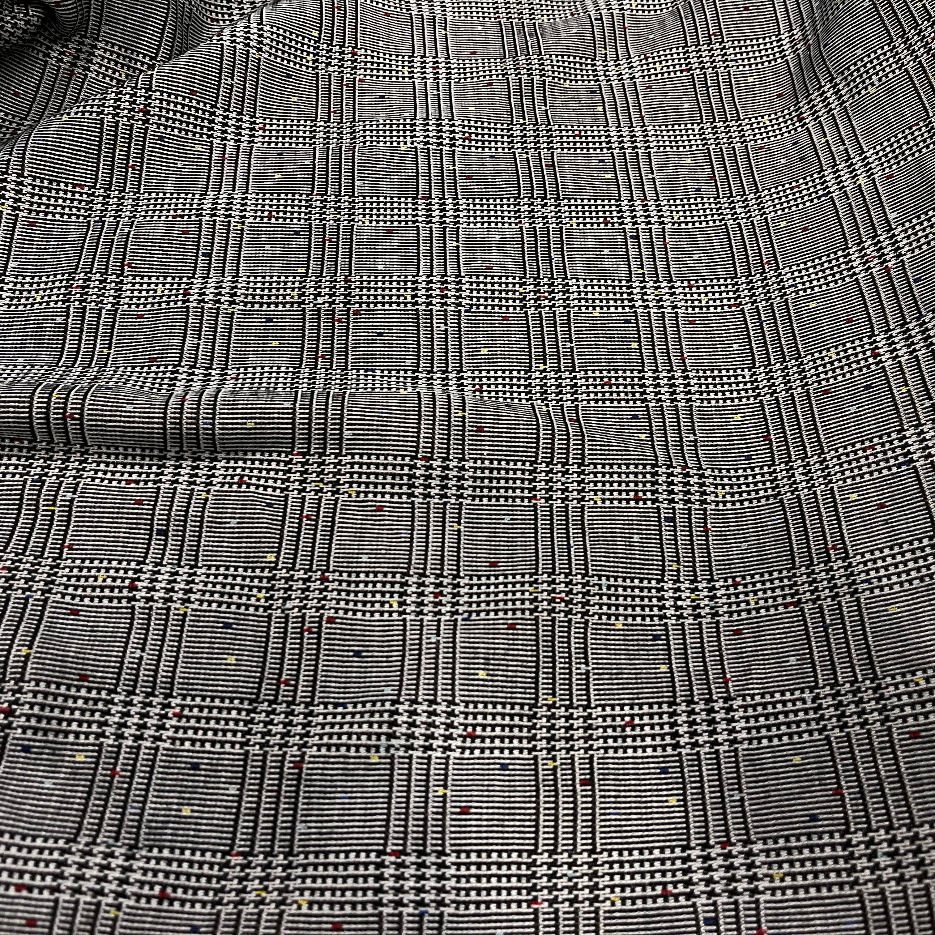 MAILLE MILANO PRINCE DE GALLE AVEC POIS MULTICOLORES STRETCH - My Little Coupon