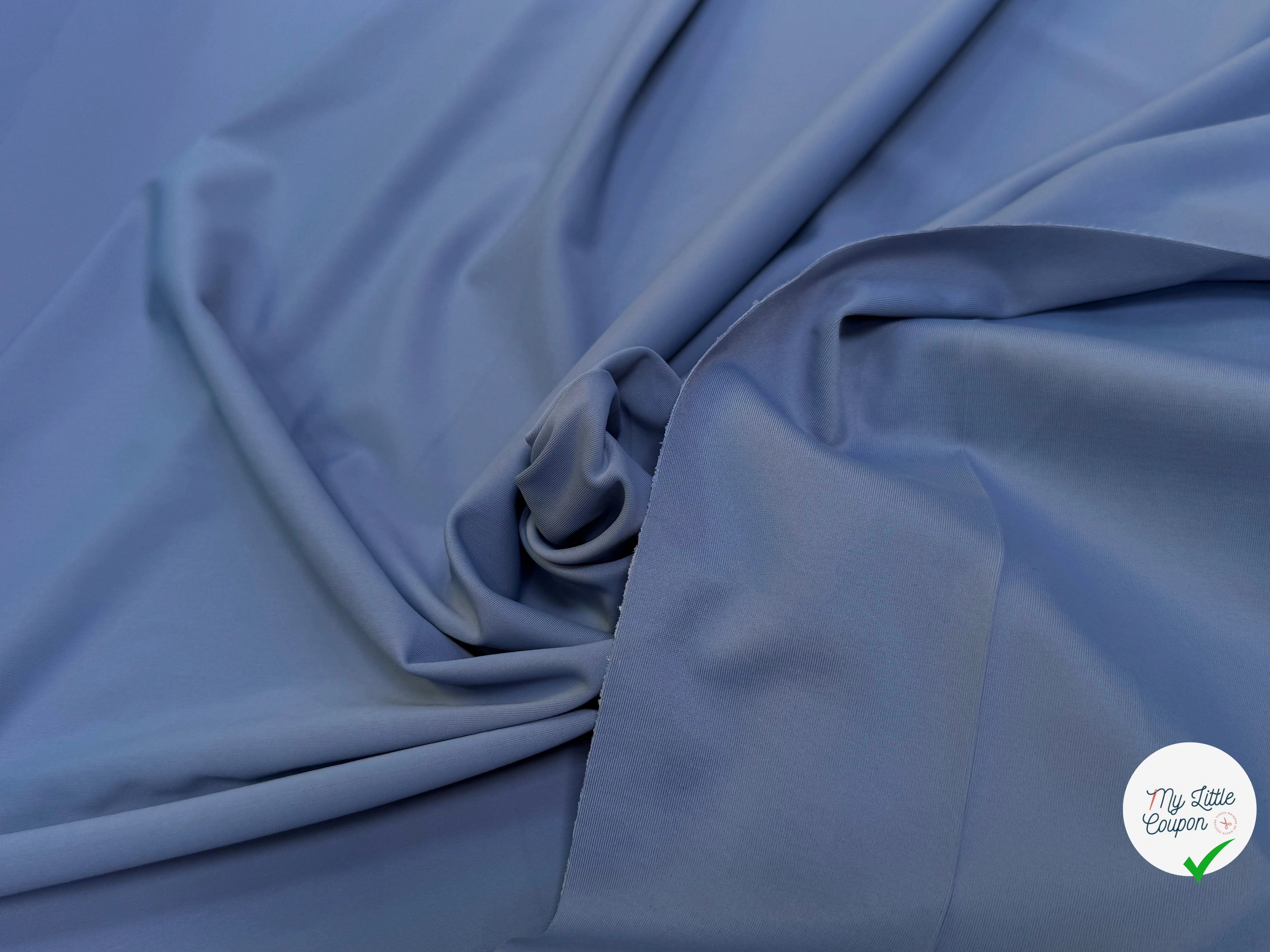 MAILLE POLYAMIDE ÉLASTHANNE ASPECT SWIMWEAR SOFT BLEU CHARETTE - My Little Coupon