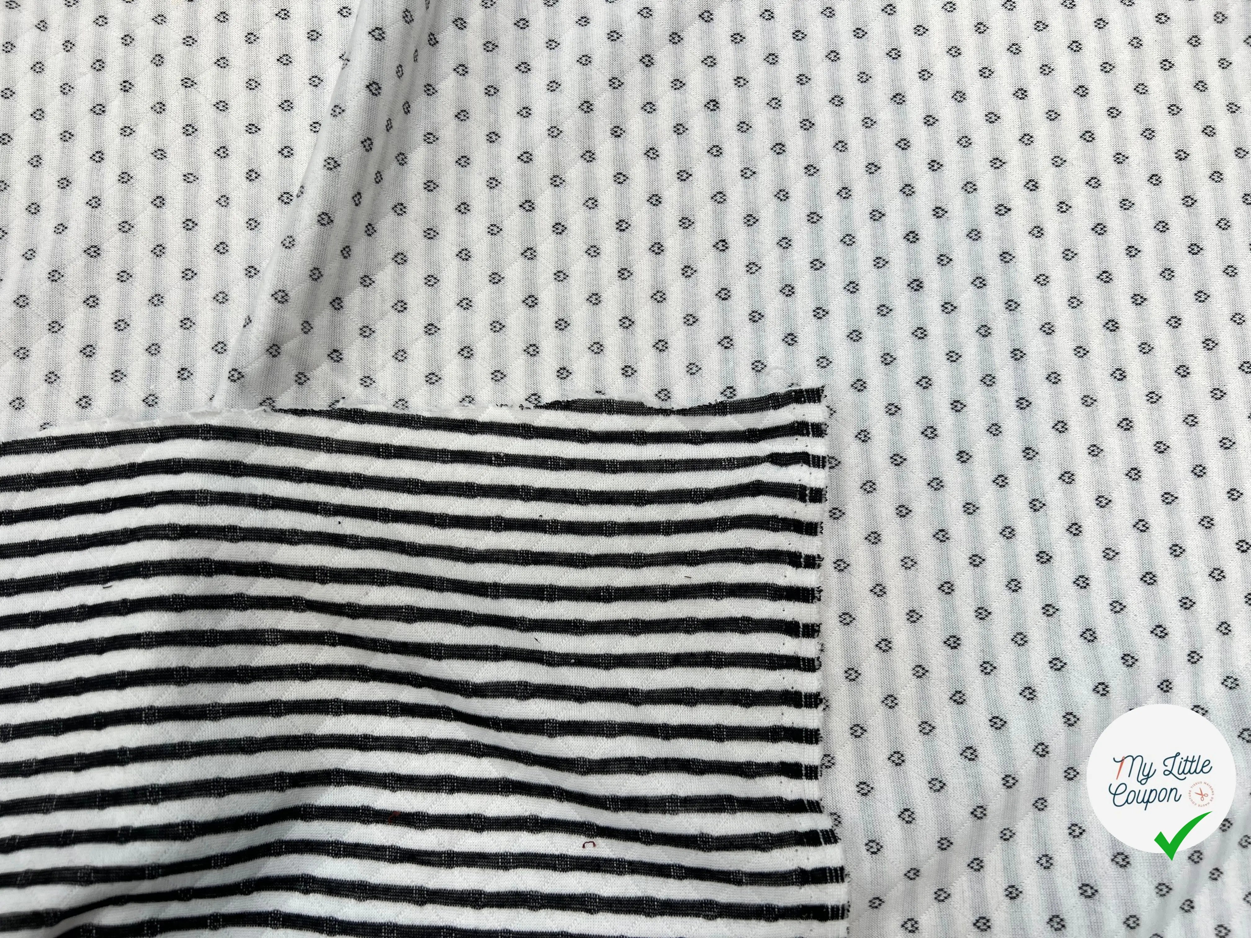 MAILLE POLYCOTON PETIT COEUR ENVERS RAYURES ECRU - My Little Coupon