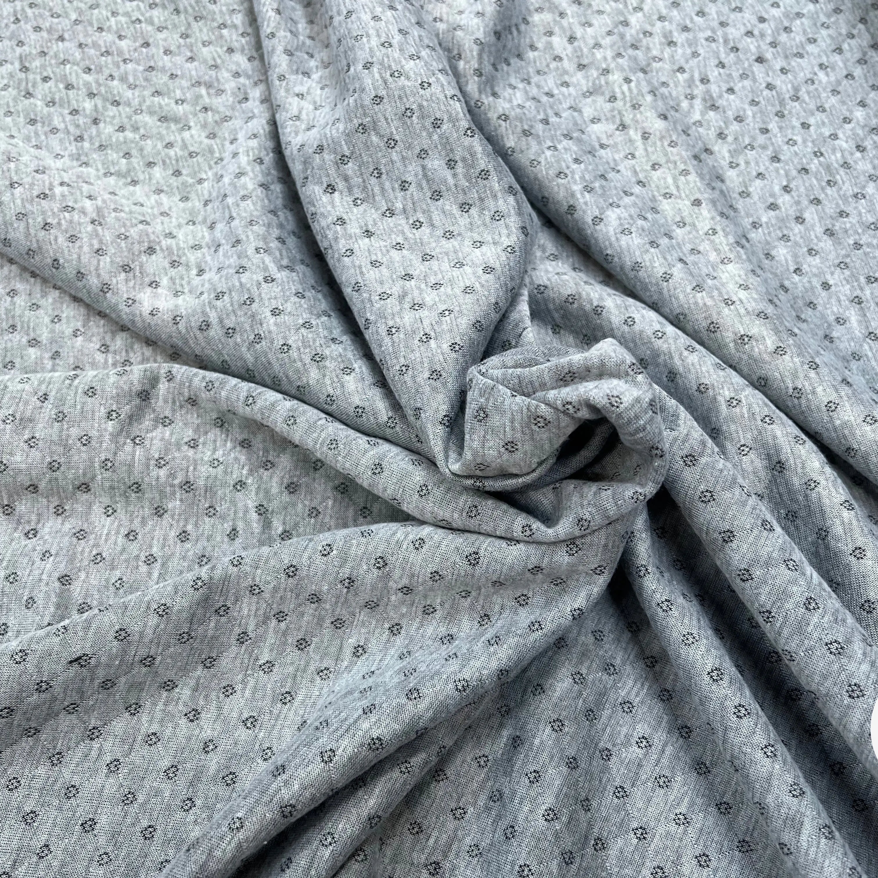 MAILLE POLYCOTON PETIT COEUR ENVERS RAYURES GRIS - My Little Coupon