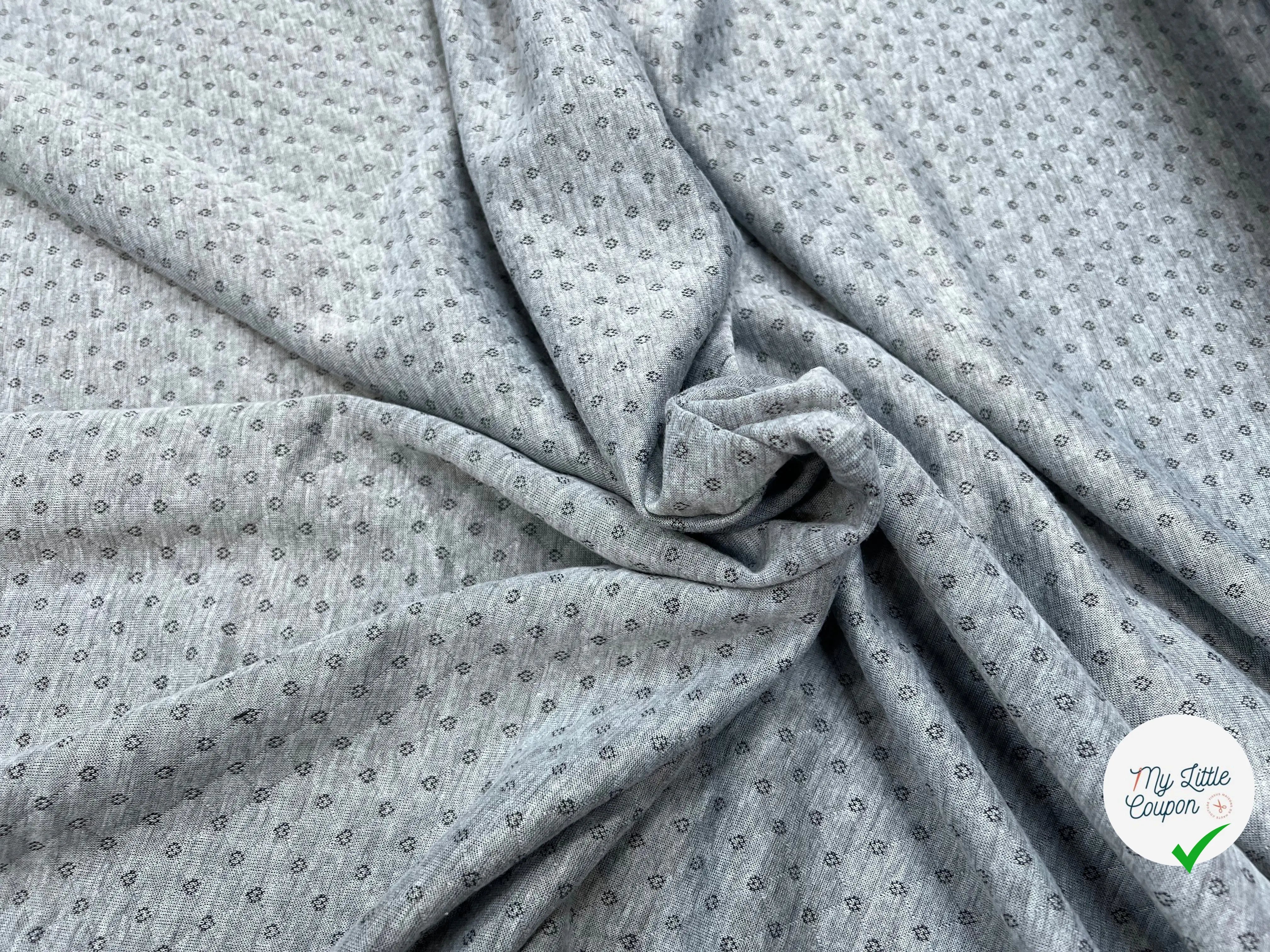 MAILLE POLYCOTON PETIT COEUR ENVERS RAYURES GRIS - My Little Coupon