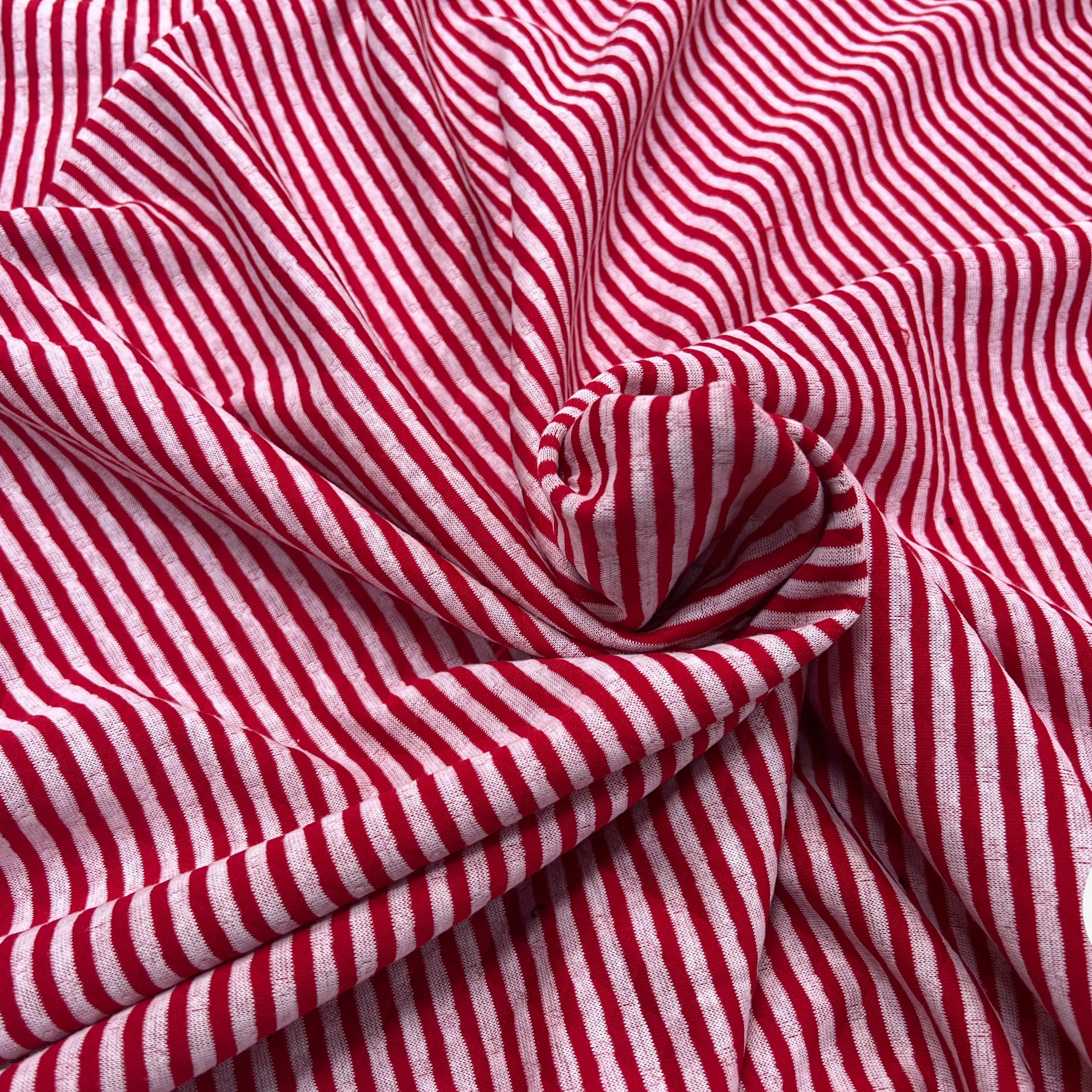 MAILLE POLYCOTON PETIT COEUR ENVERS RAYURES ROUGE - My Little Coupon