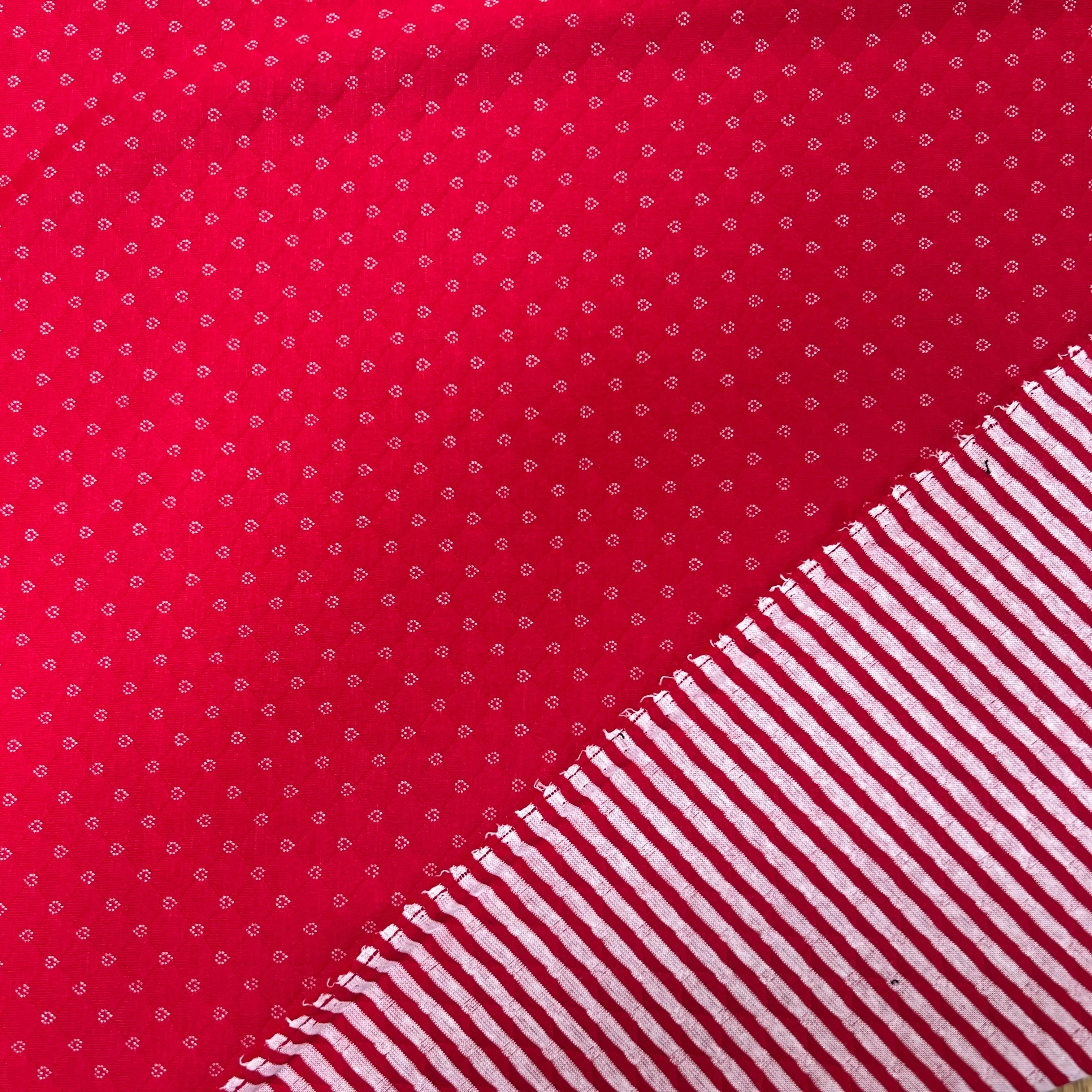 MAILLE POLYCOTON PETIT COEUR ENVERS RAYURES ROUGE - My Little Coupon