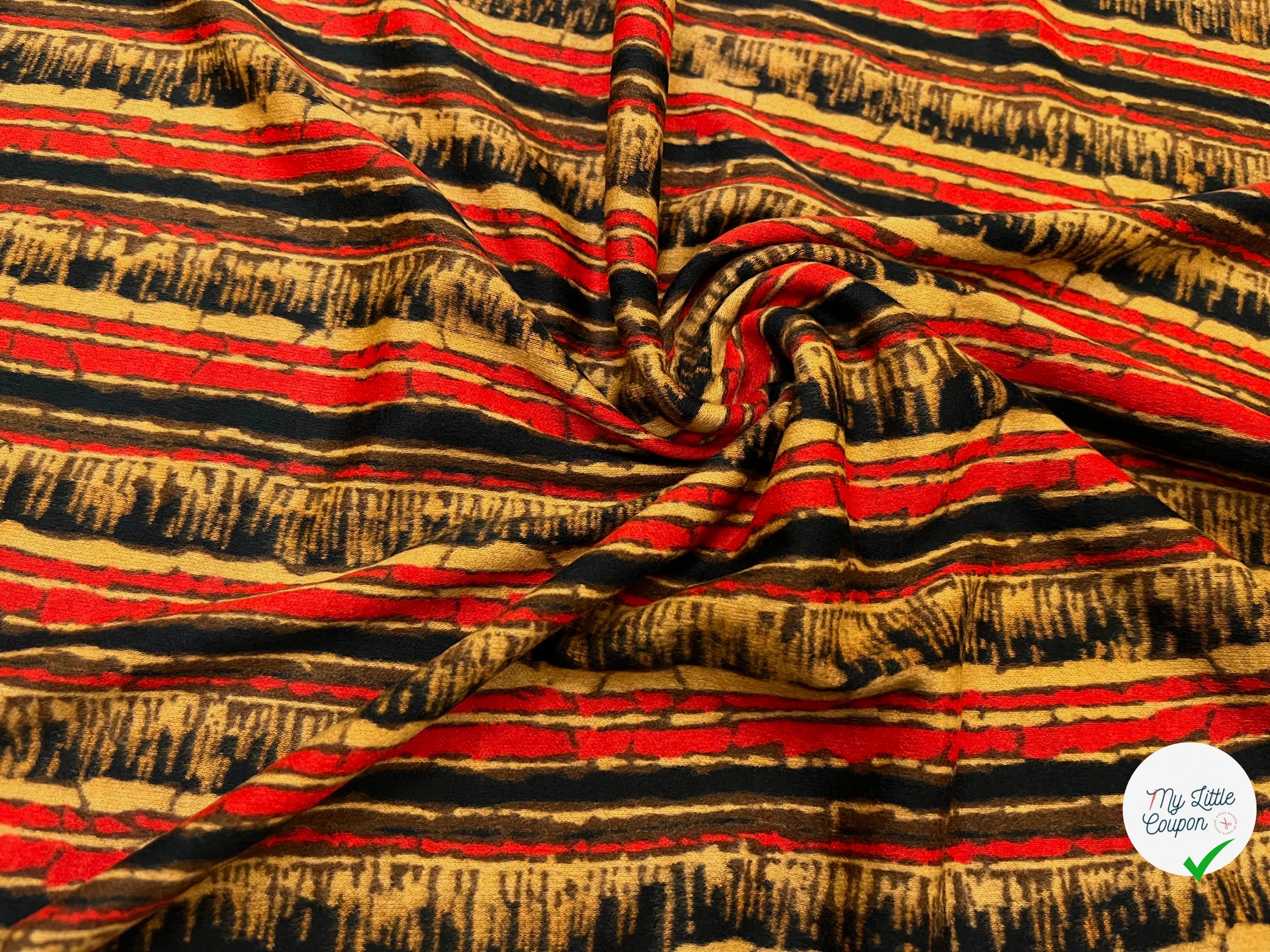 MAILLE POLYESTER DUVEUTEUSE RAYURES ETHNIQUES - My Little Coupon