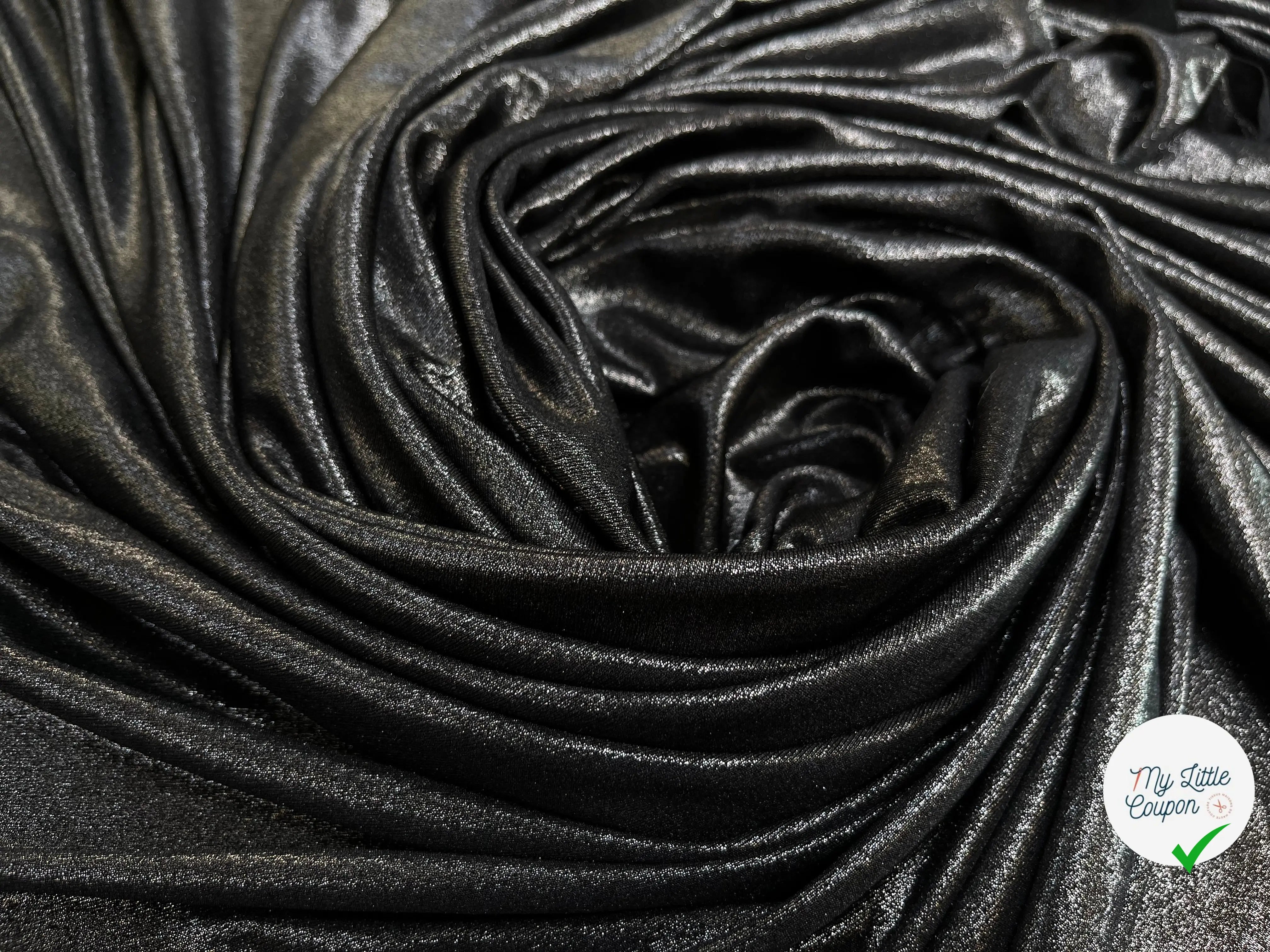 MAILLE POLYESTER IRISÉE NOIR - My Little Coupon