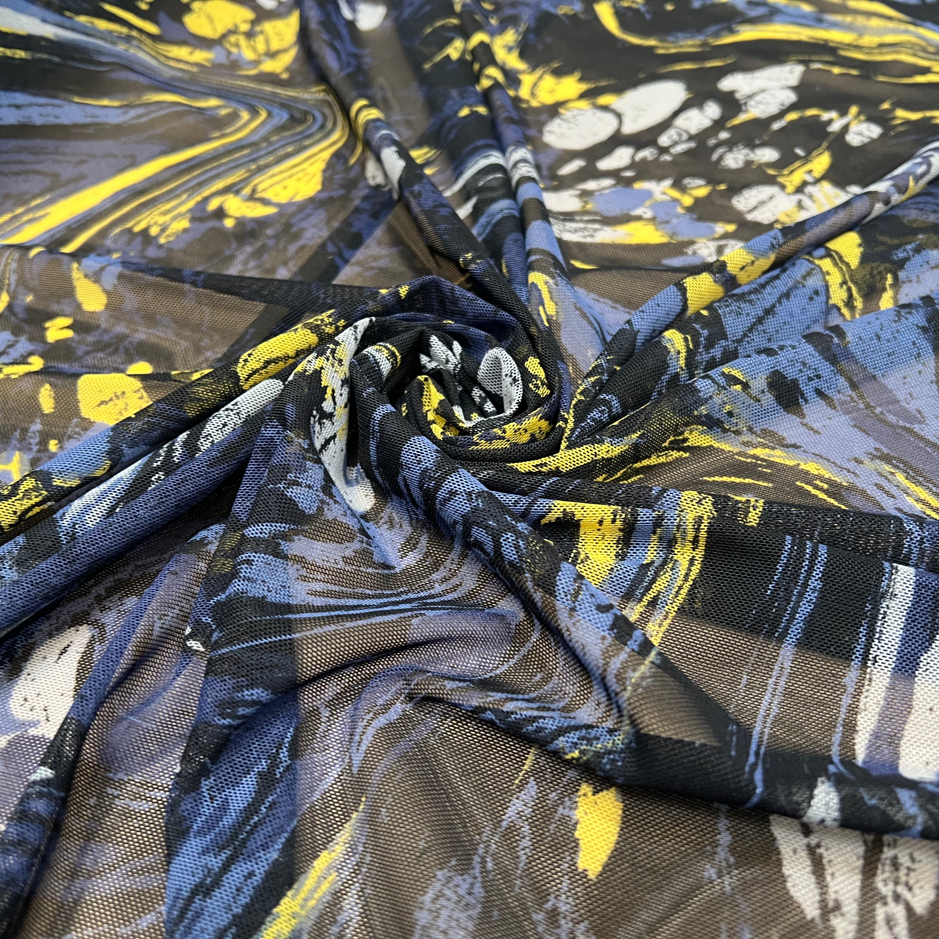 MAILLE RESILLE JUNGLE PALUDE BLEU JAUNE - My Little Coupon