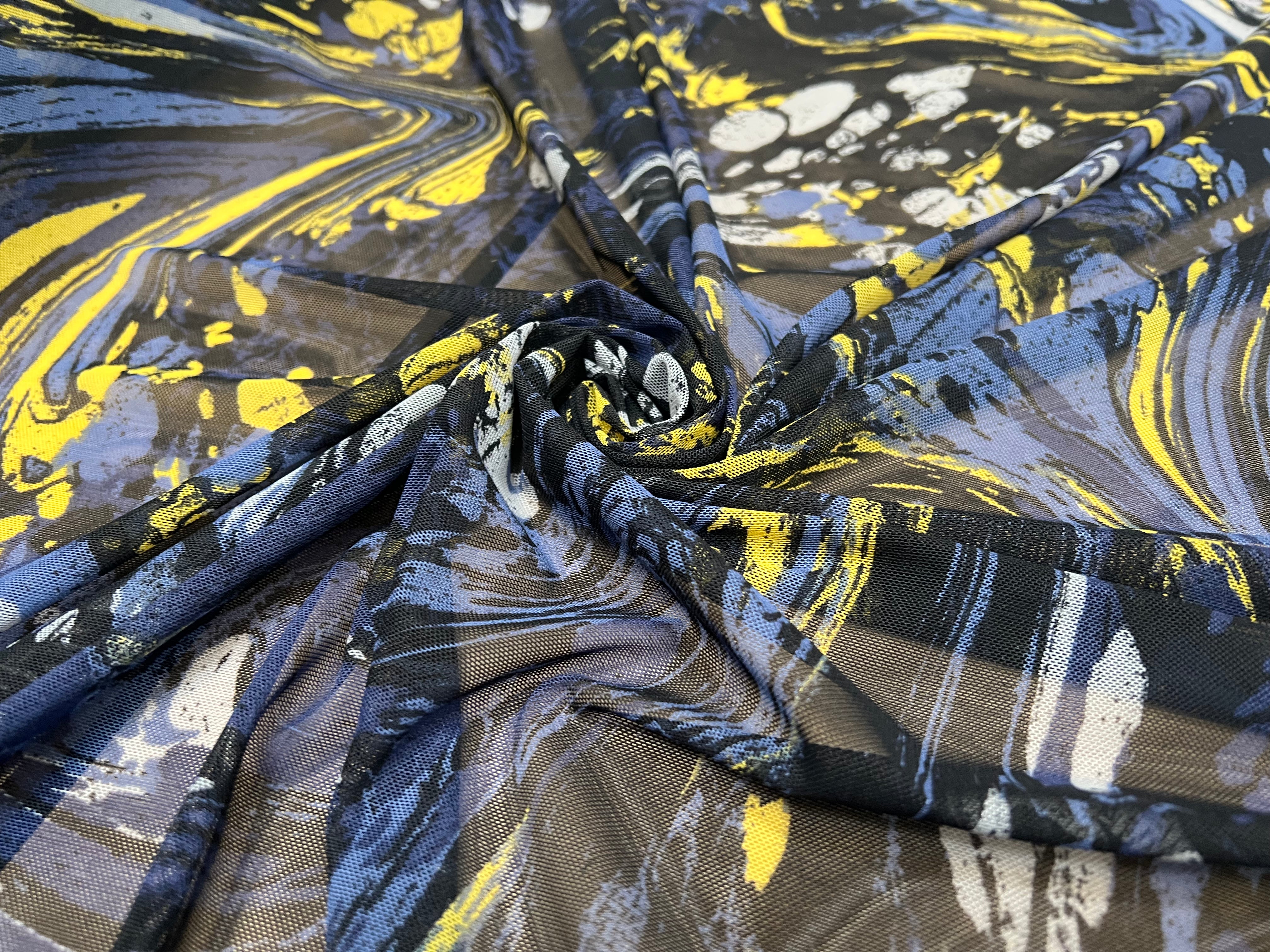 MAILLE RESILLE JUNGLE PALUDE BLEU JAUNEÂ - My Little Coupon