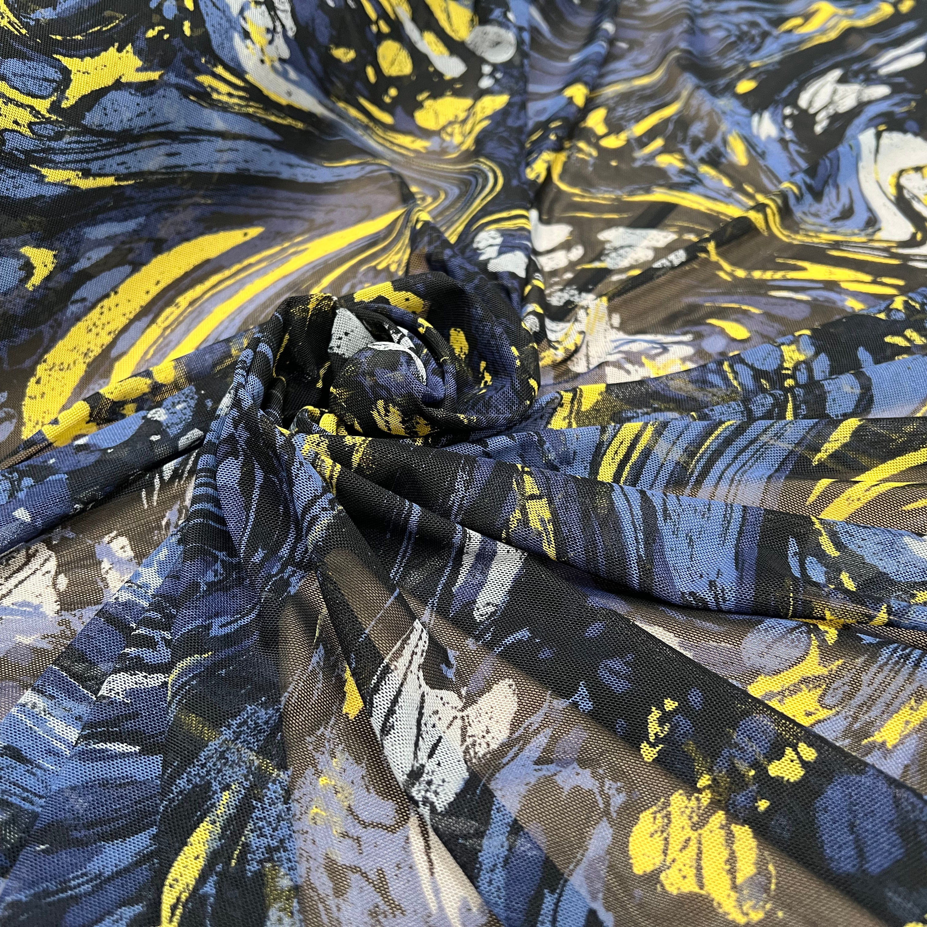 MAILLE RESILLE JUNGLE PALUDE BLEU JAUNE - My Little Coupon