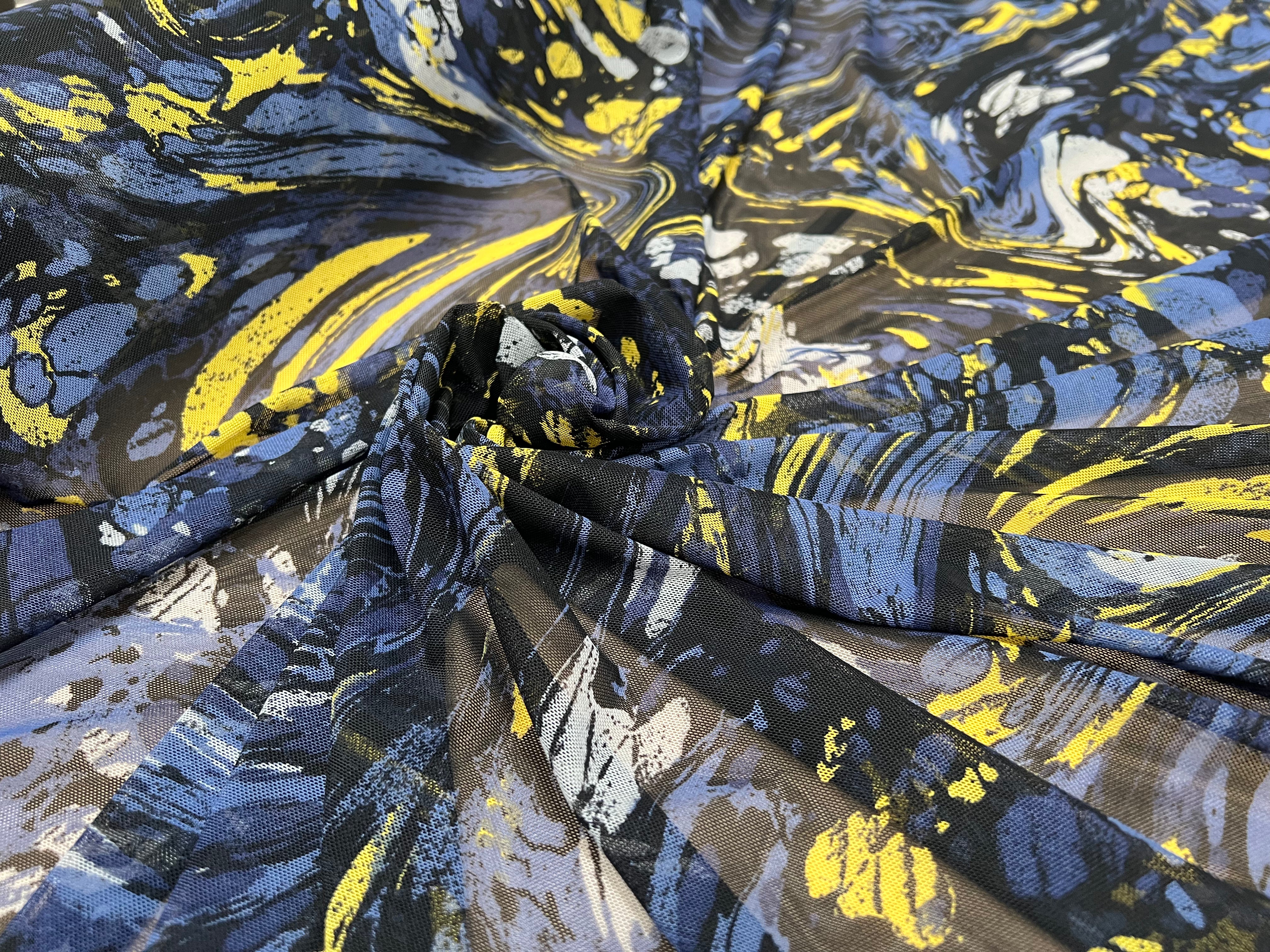 MAILLE RESILLE JUNGLE PALUDE BLEU JAUNEÂ - My Little Coupon