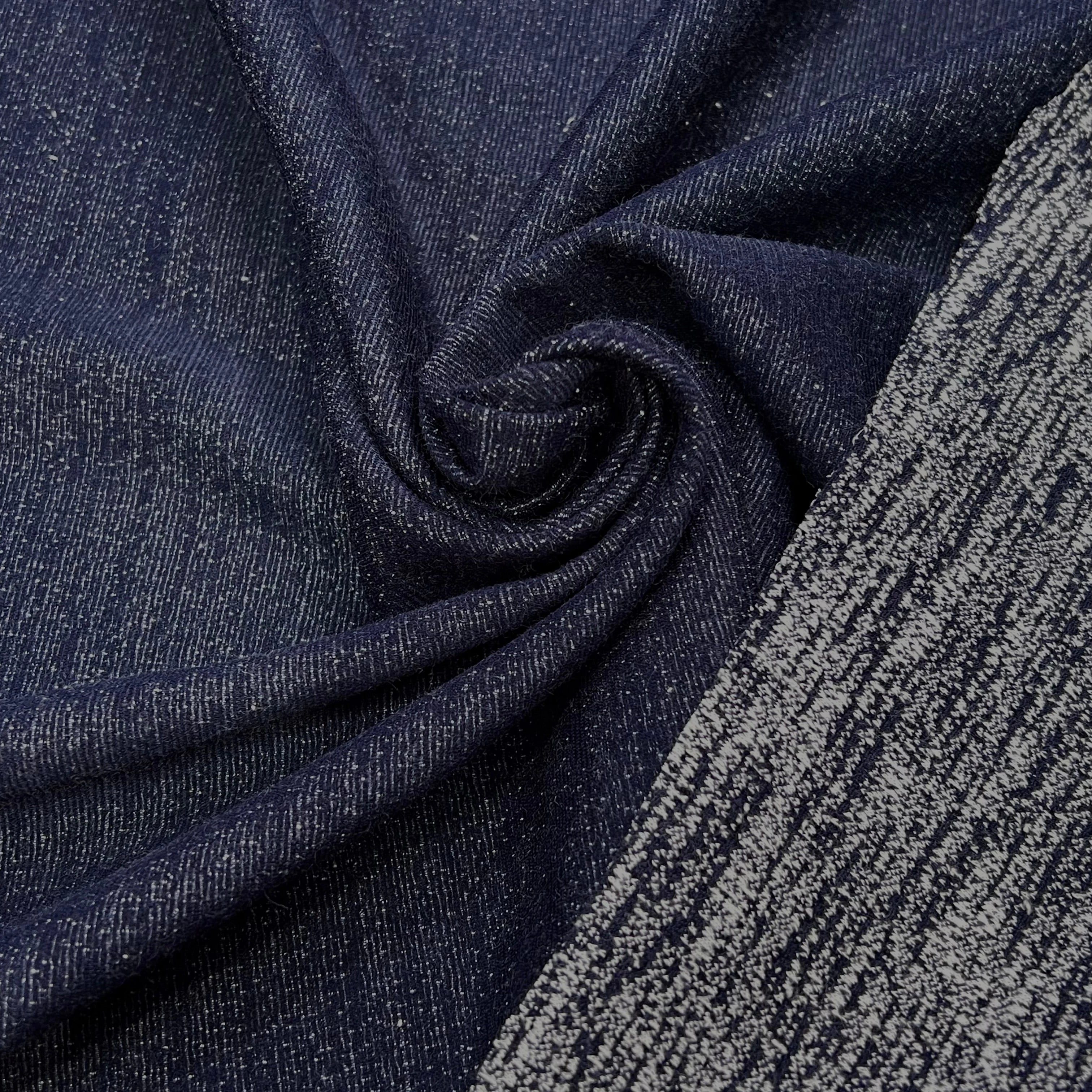 MAILLE STRETCH FLAMÉ BLEU MARINE/ BLANC MADE IN KOREA - My Little Coupon