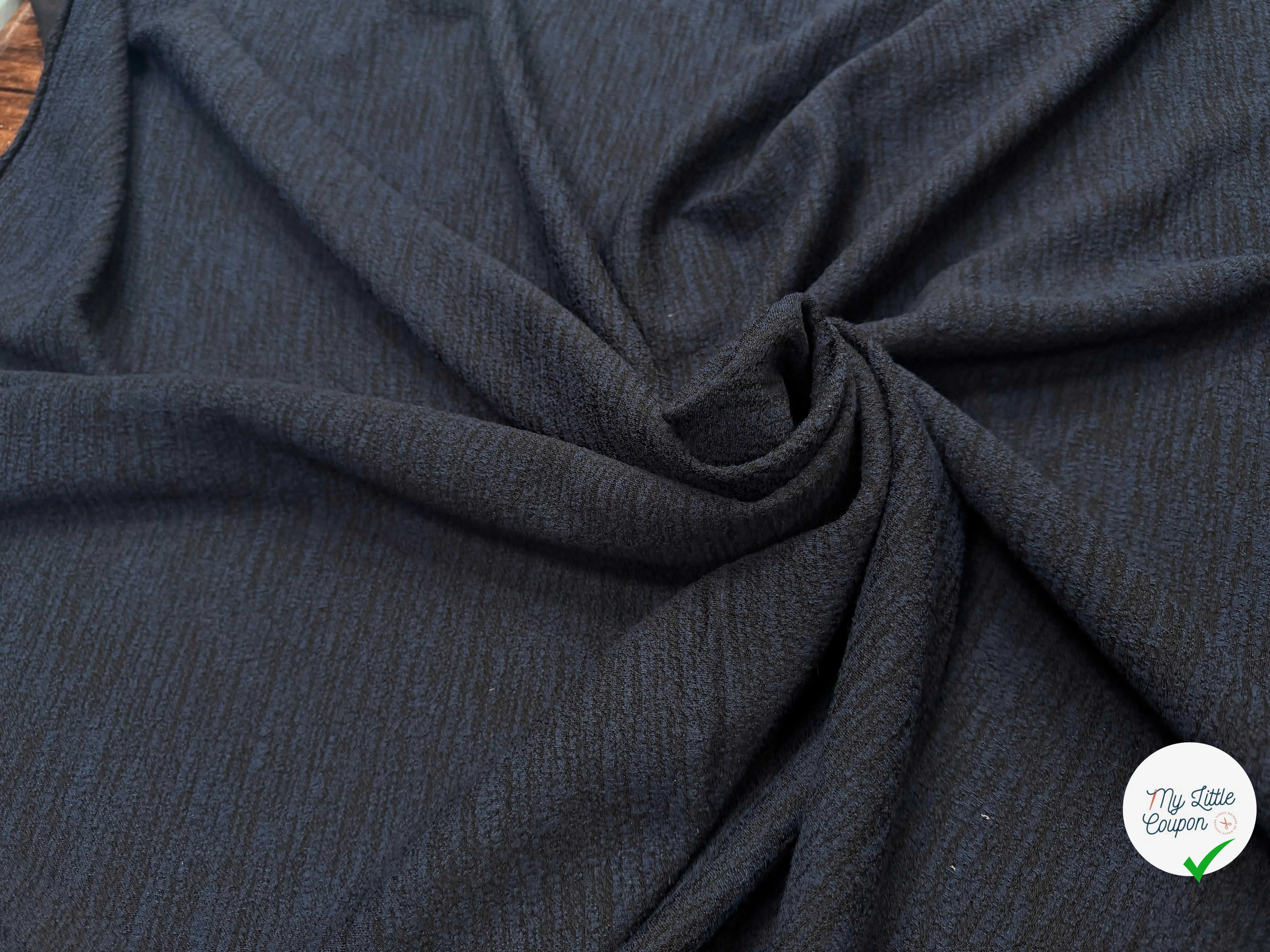 MAILLE STRETCH FLAMMÉE BLEU ET NOIR KOREA - My Little Coupon