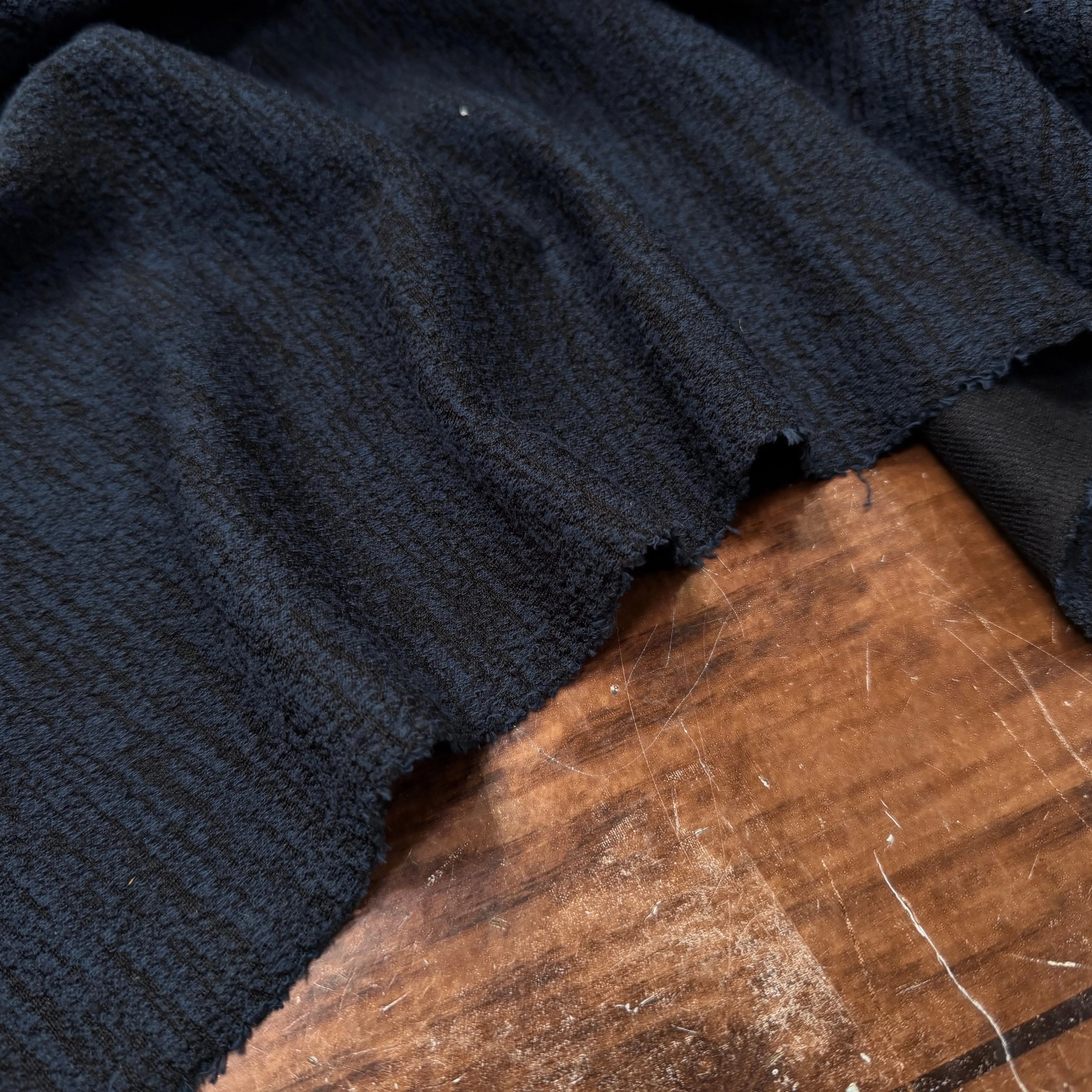 MAILLE STRETCH FLAMMÉE BLEU ET NOIR KOREA - My Little Coupon