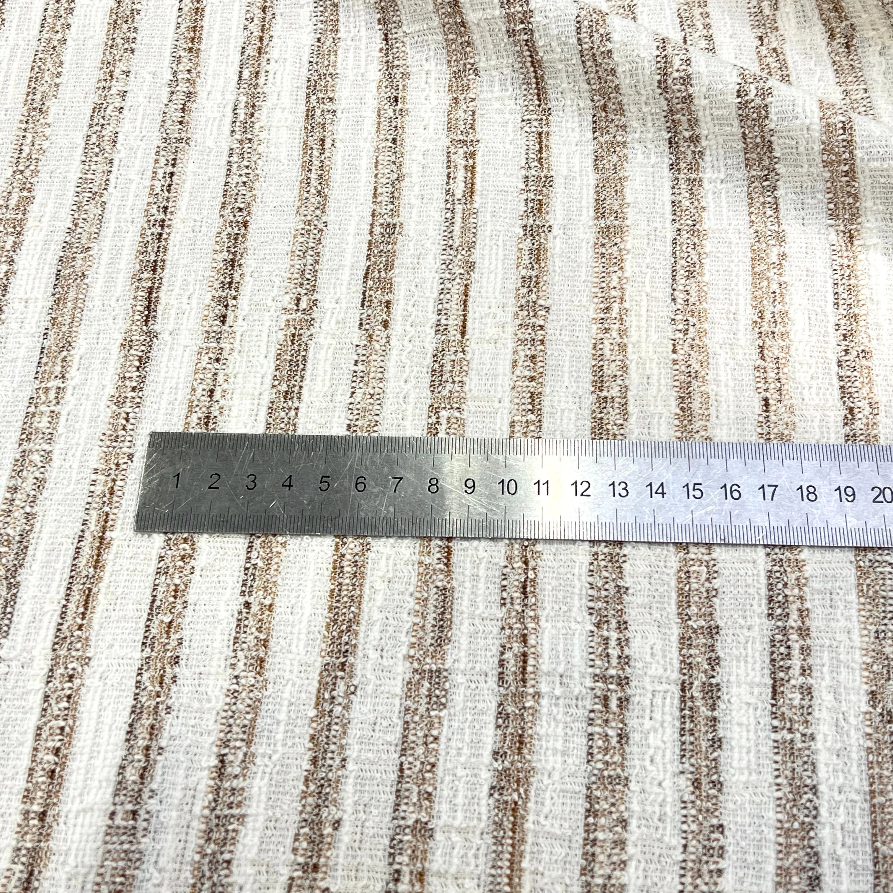 MAILLE TRICOTÉE STRETCH À RAYURES BEIGE MARRONÉ - My Little Coupon