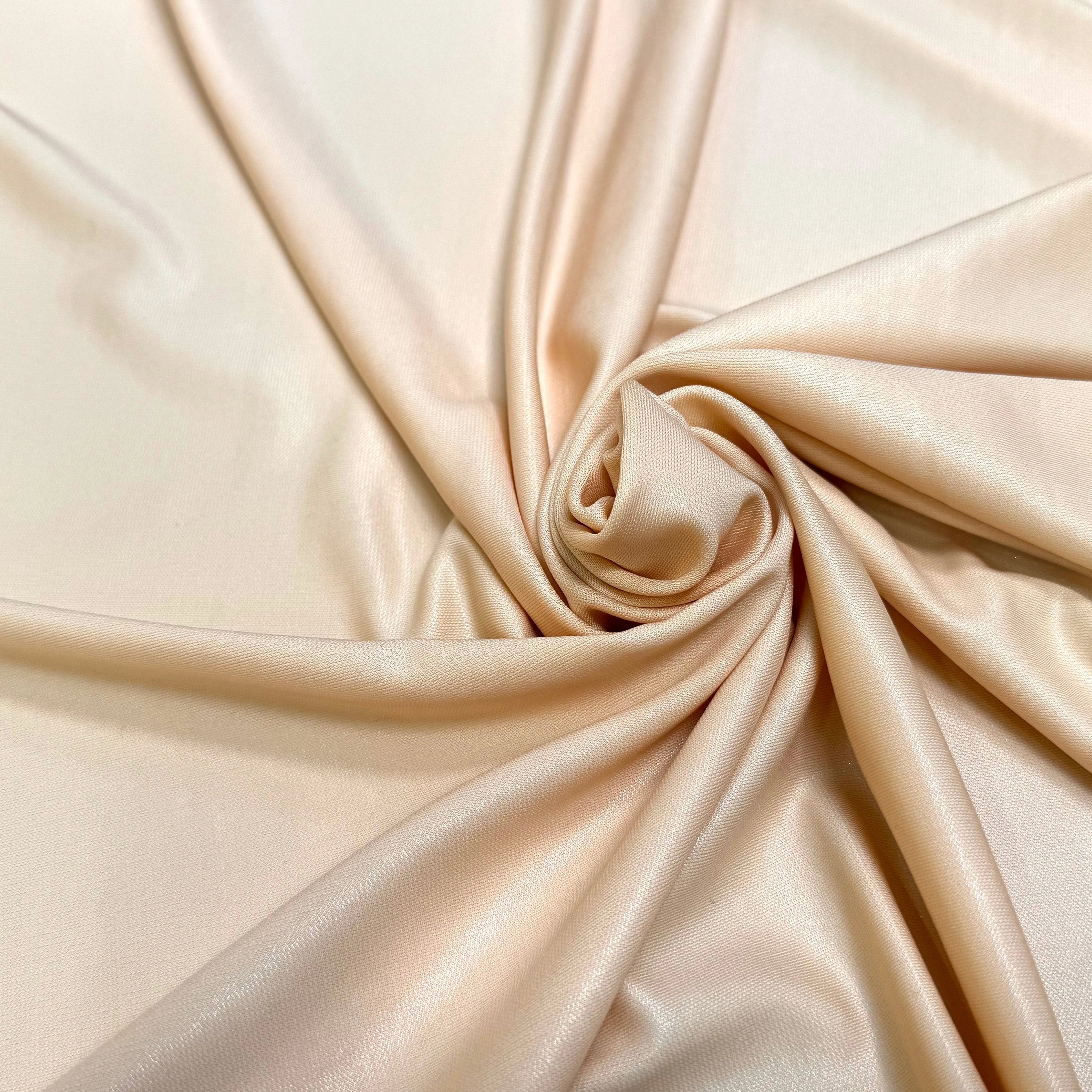 MAILLE VISCOSE LOURDE CREPÉE LÉGÈREMENT SATINÉ PÊCHE - My Little Coupon