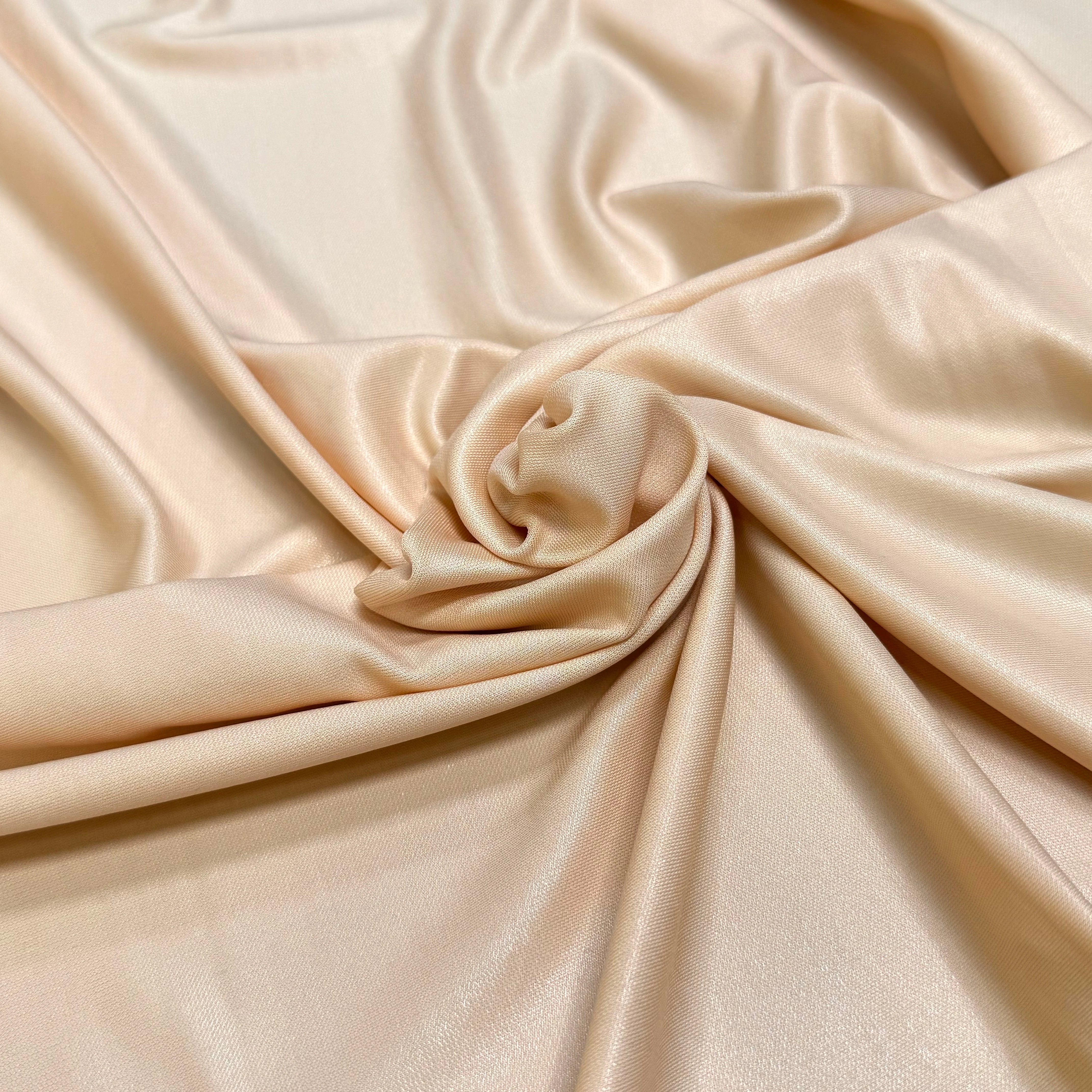 MAILLE VISCOSE LOURDE CREPÉE LÉGÈREMENT SATINÉ PÊCHE - My Little Coupon