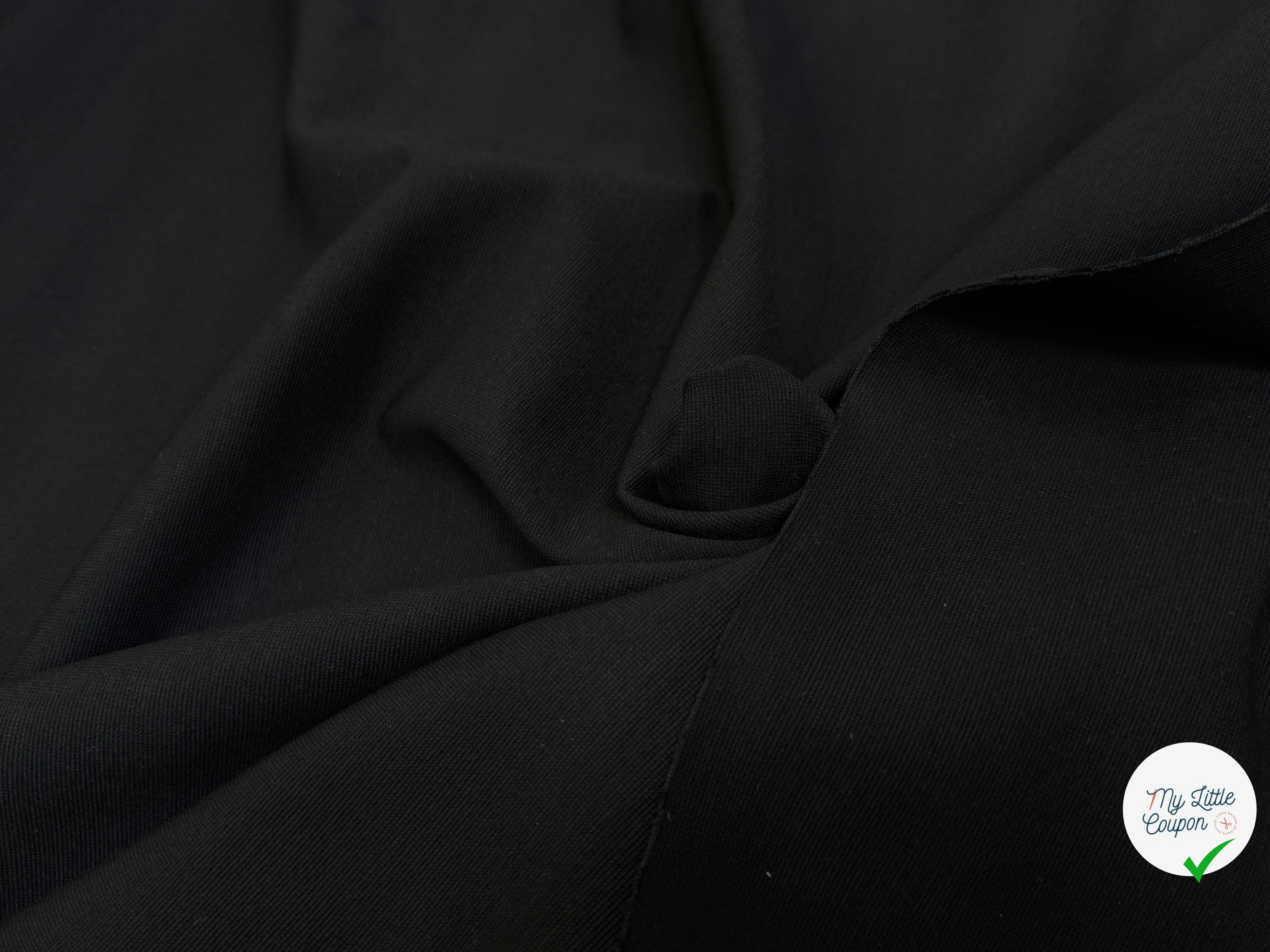 MAILLE VISCOSE LOURDE NOIR ULTRA STRETCH 85% VISCOSE - My Little Coupon