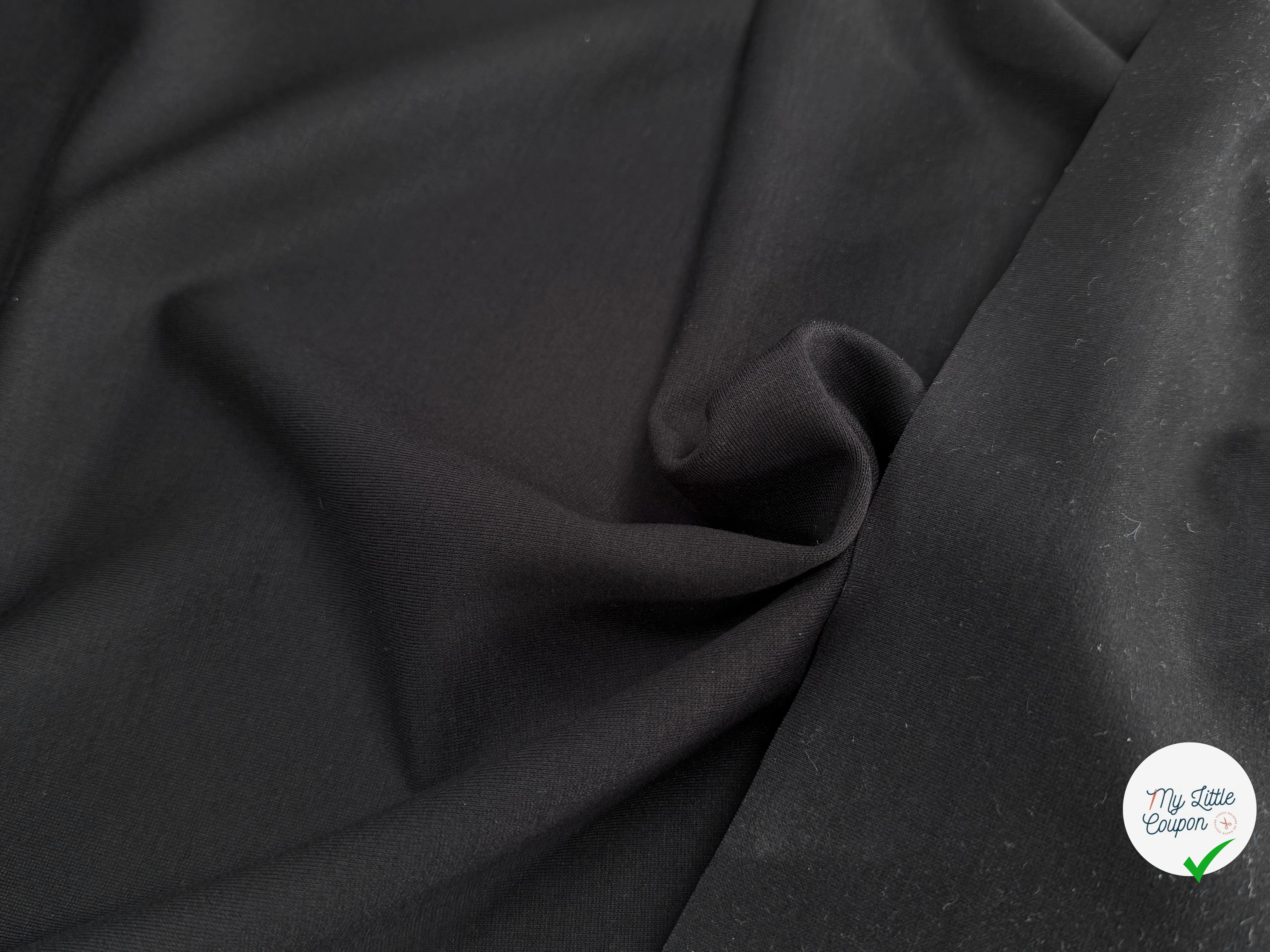 MAILLE VISCOSE LOURDE ULTRA STRETCH NOIR TRÈS BELLE TENUE 92% VISCOSE - My Little Coupon