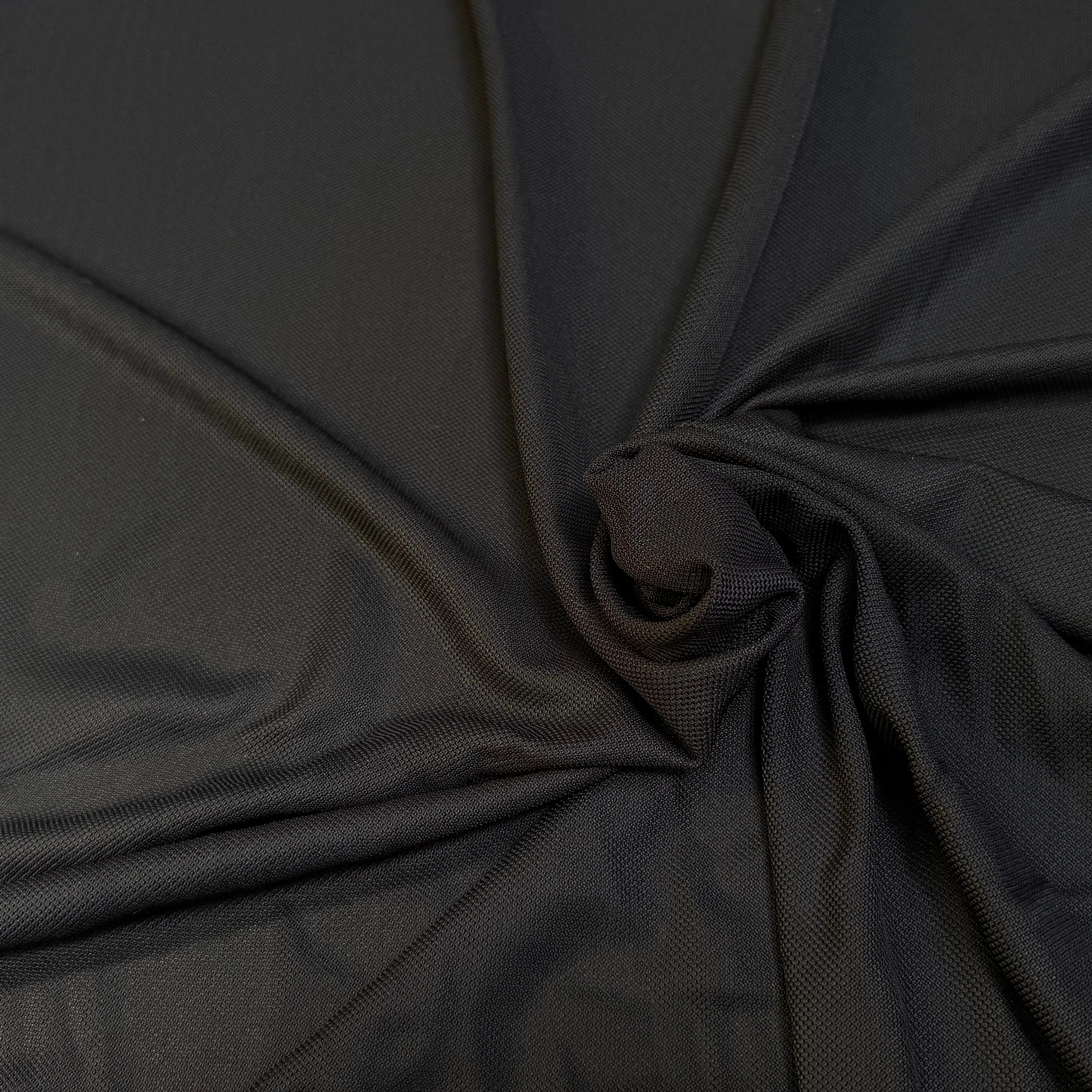MAILLE VISCOSE PIQUET ULTRA STRETCH NOIR - My Little Coupon