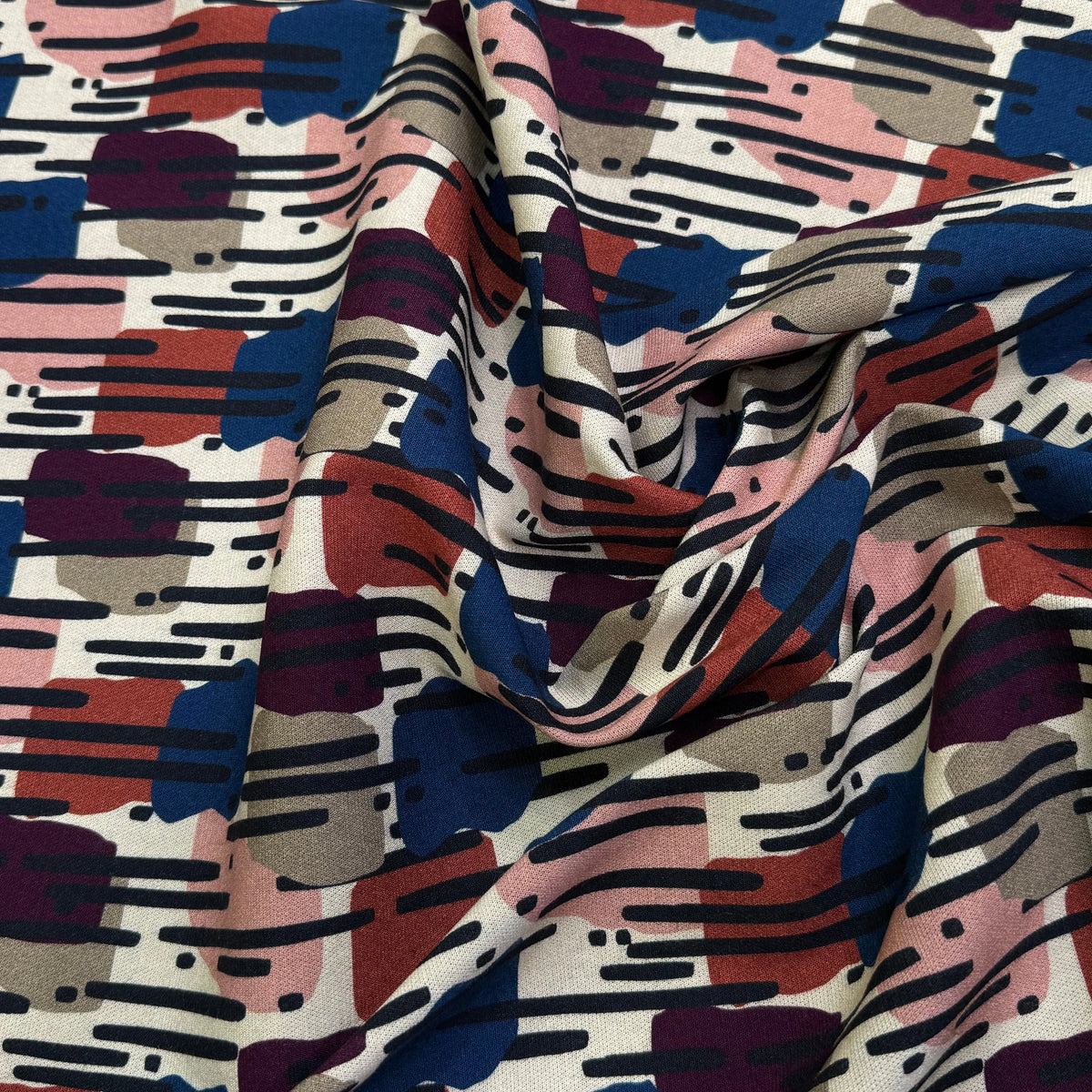 MAILLE VISCOSE STRETCH IMPRIMÉ MOTIF ANNÉES 70 MISTERY PLUIE - My Little Coupon