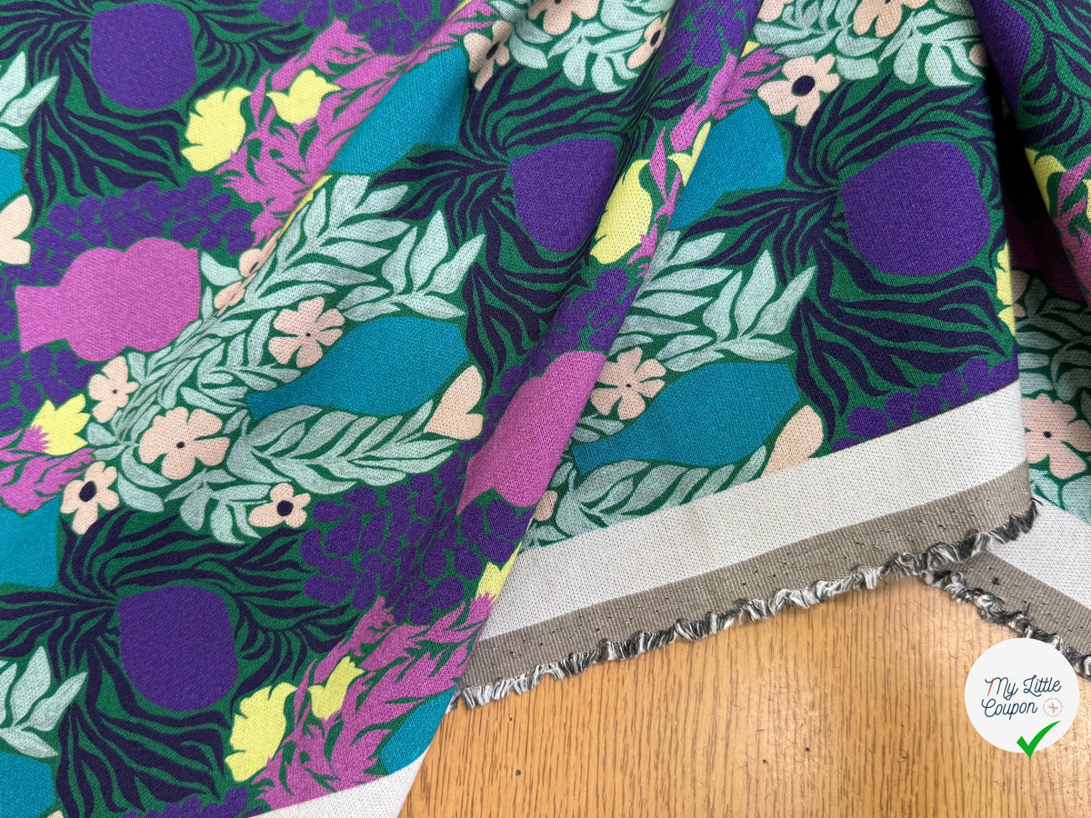 MAILLE VISCOSE STRETCH IMPRIMÉ VASES ET FEUILLAGES ESPRIT MATISSE - My Little Coupon