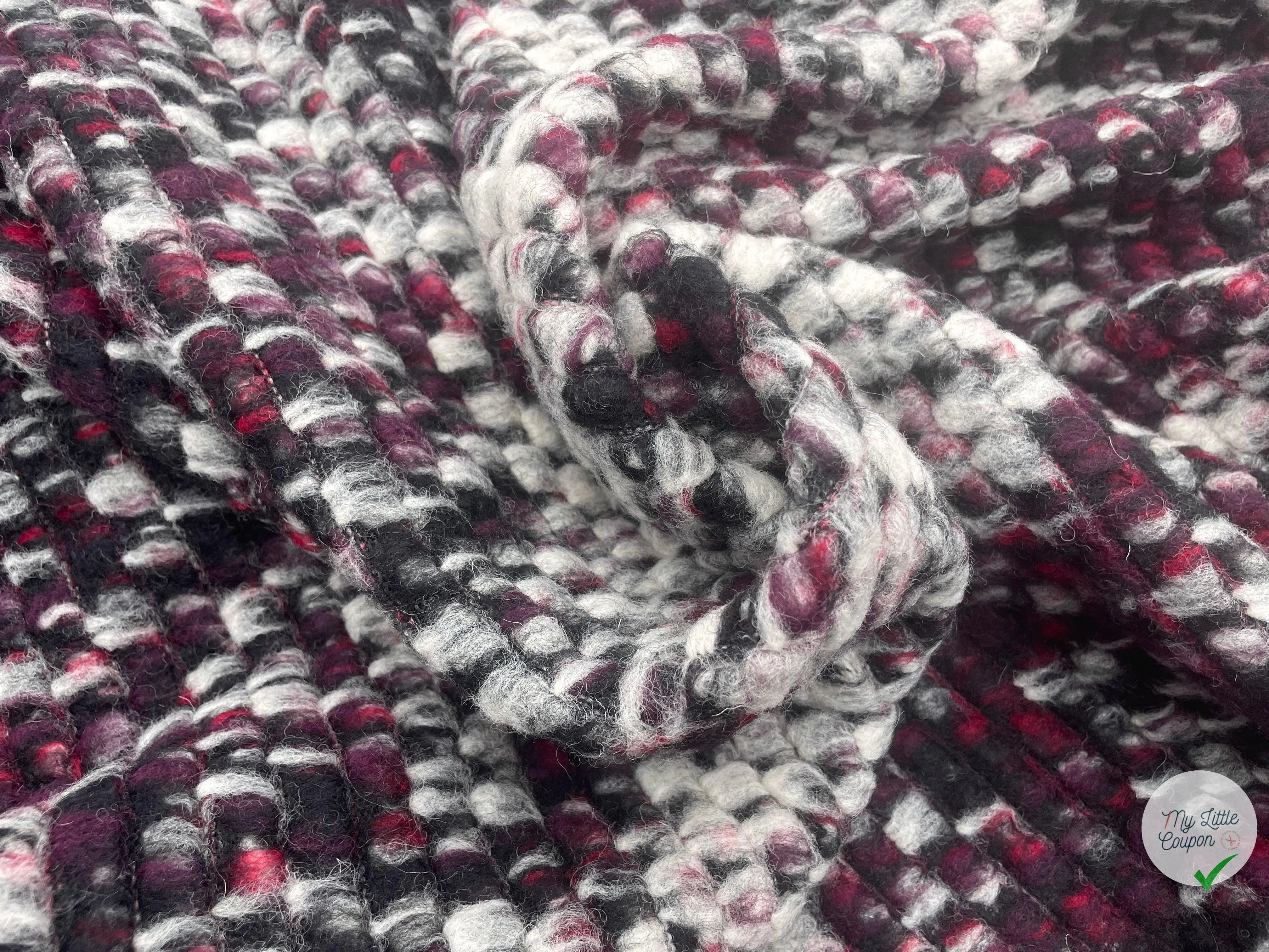 MANTEAU BOUCLETTE STRUCTURE MAILLE CHINĂ MULTICOLORE - coupon de tissu de 3 mĂštres - My Little Coupon - tissu - coudre