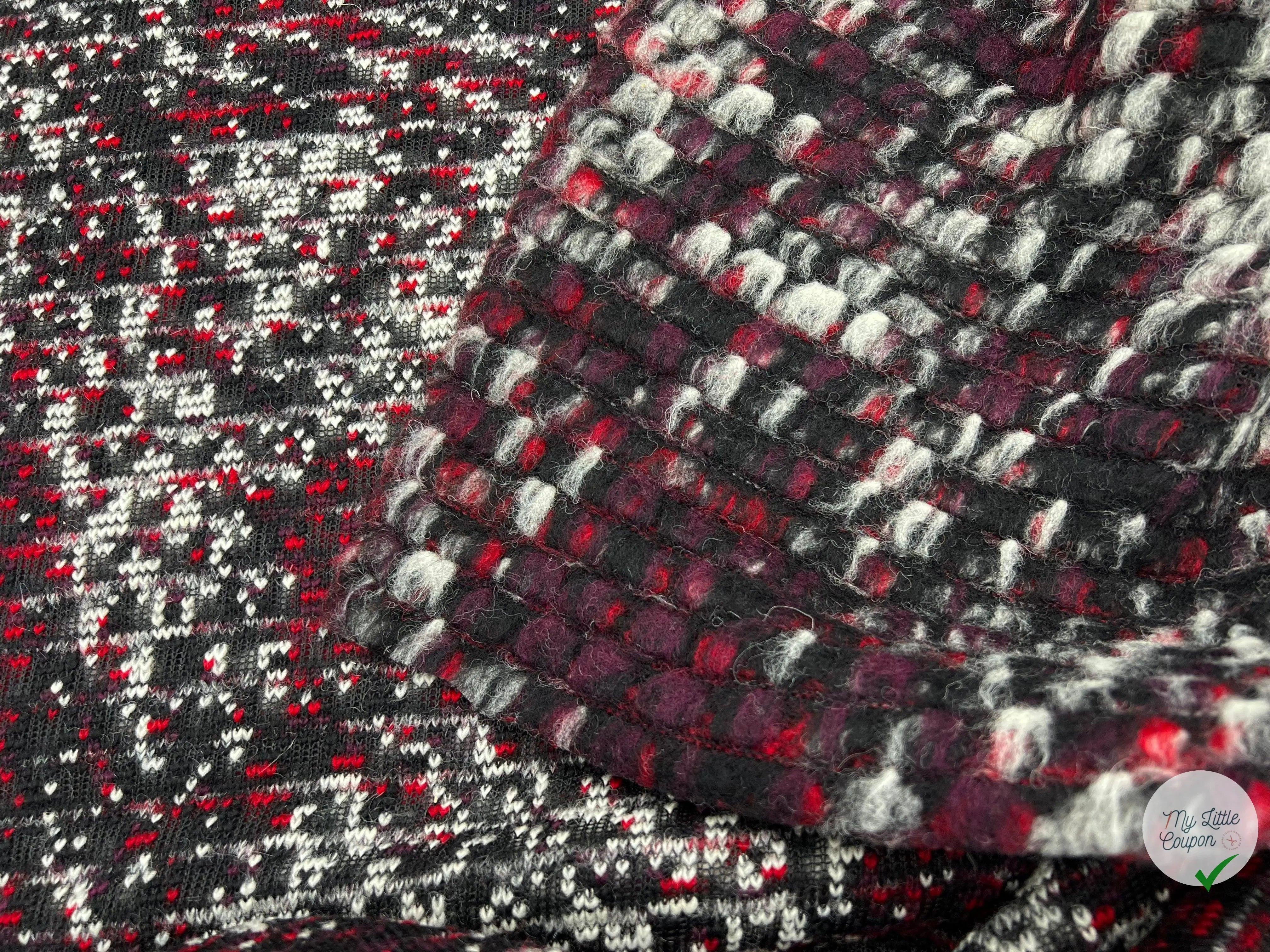 MANTEAU BOUCLETTE STRUCTURE MAILLE CHINĂ MULTICOLORE - coupon de tissu de 3 mĂštres - My Little Coupon - tissu - coudre