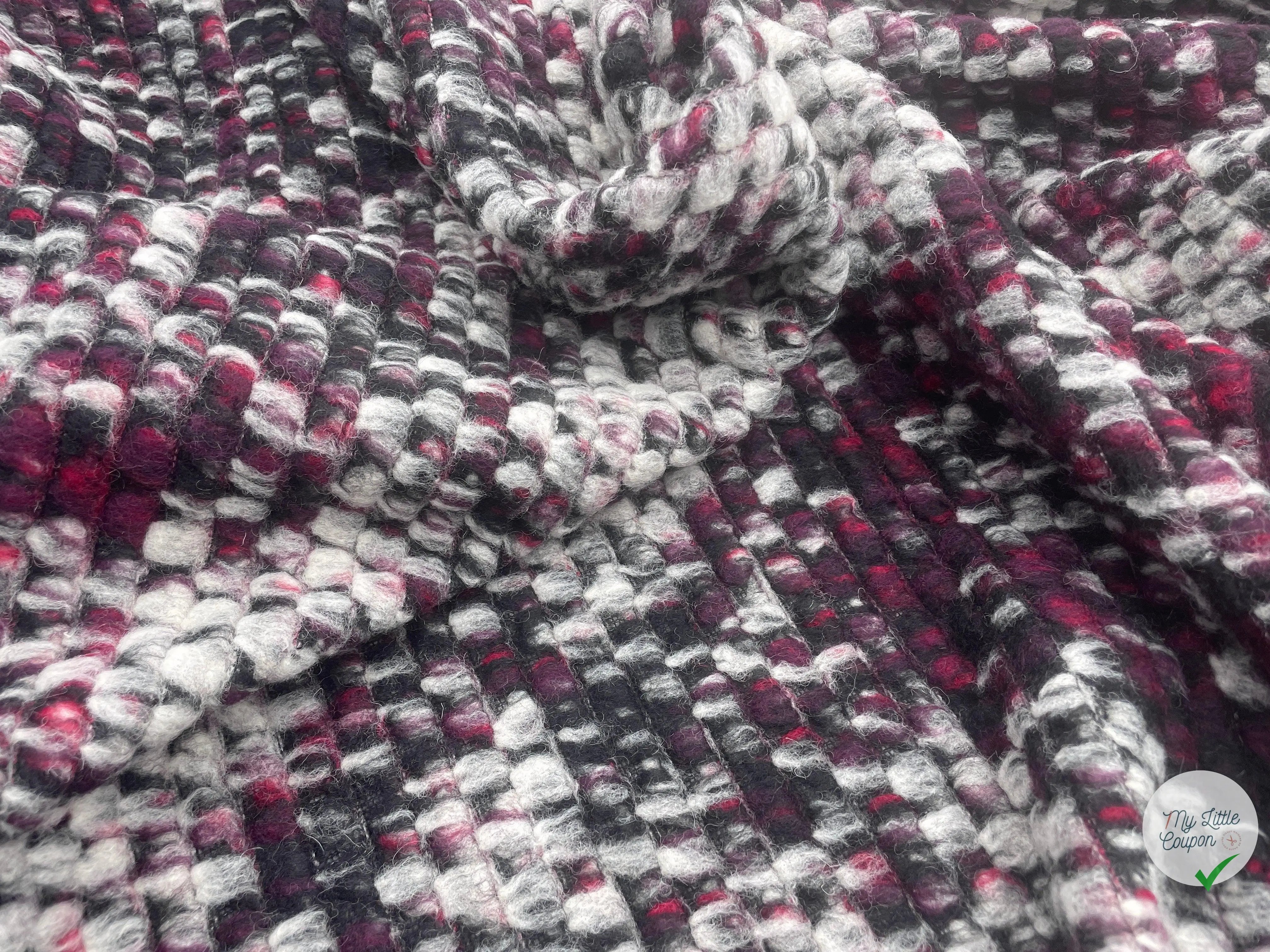 MANTEAU BOUCLETTE STRUCTURE MAILLE CHINĂ MULTICOLORE - coupon de tissu de 3 mĂštres - My Little Coupon - tissu - coudre